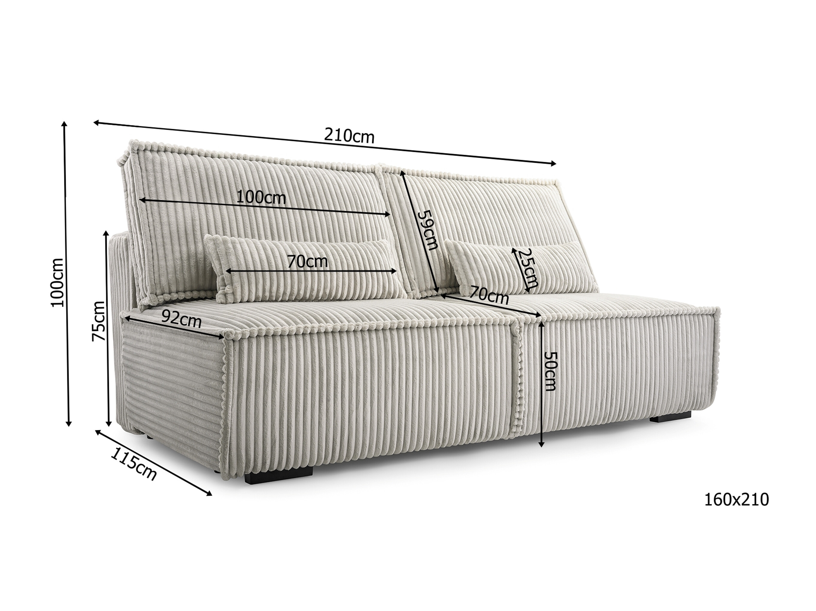 Canapé convertible Lufkin 147 (Tilia 17)