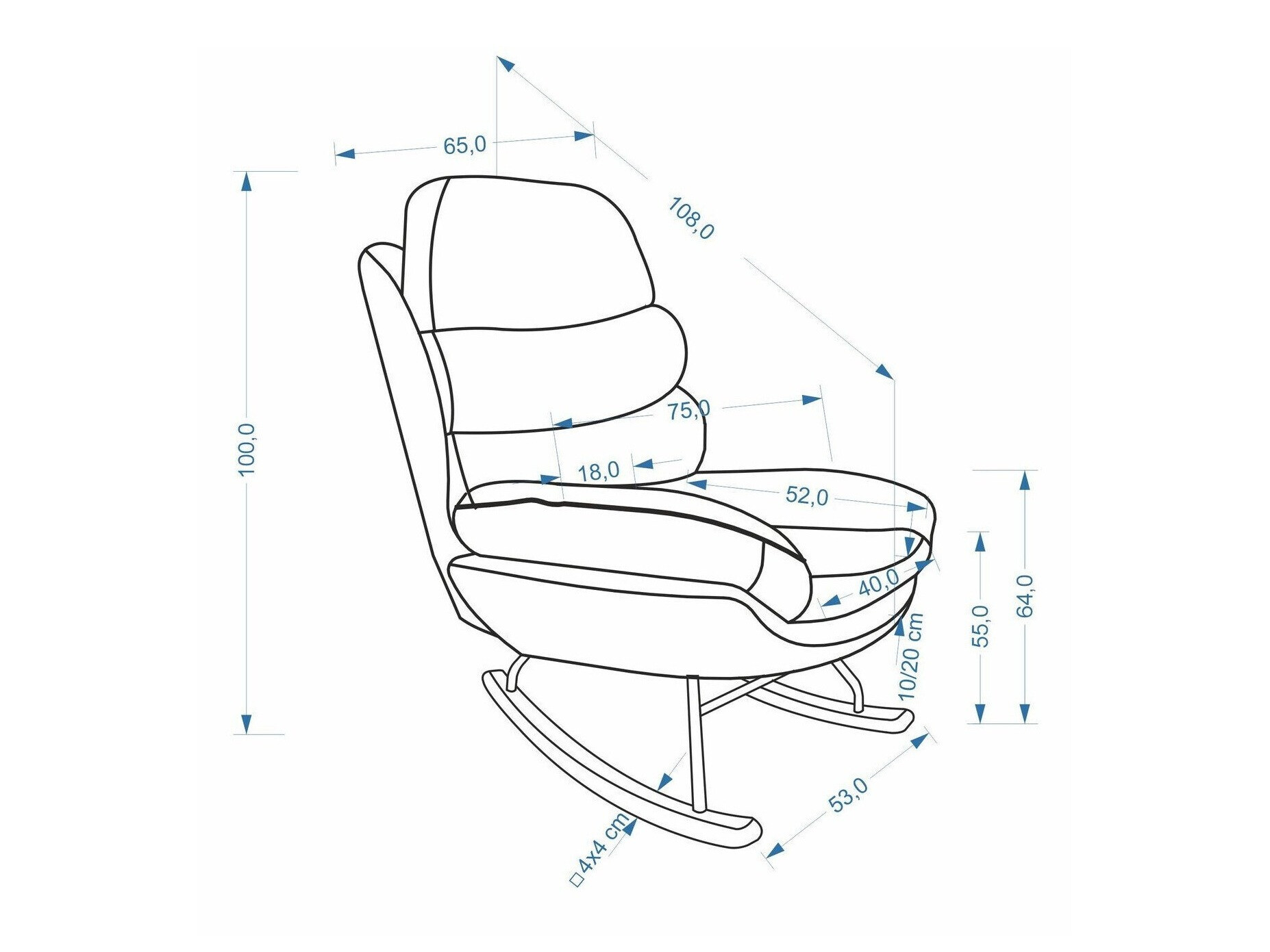 Chaise à bascule Houston 2187 (Cremona 14)