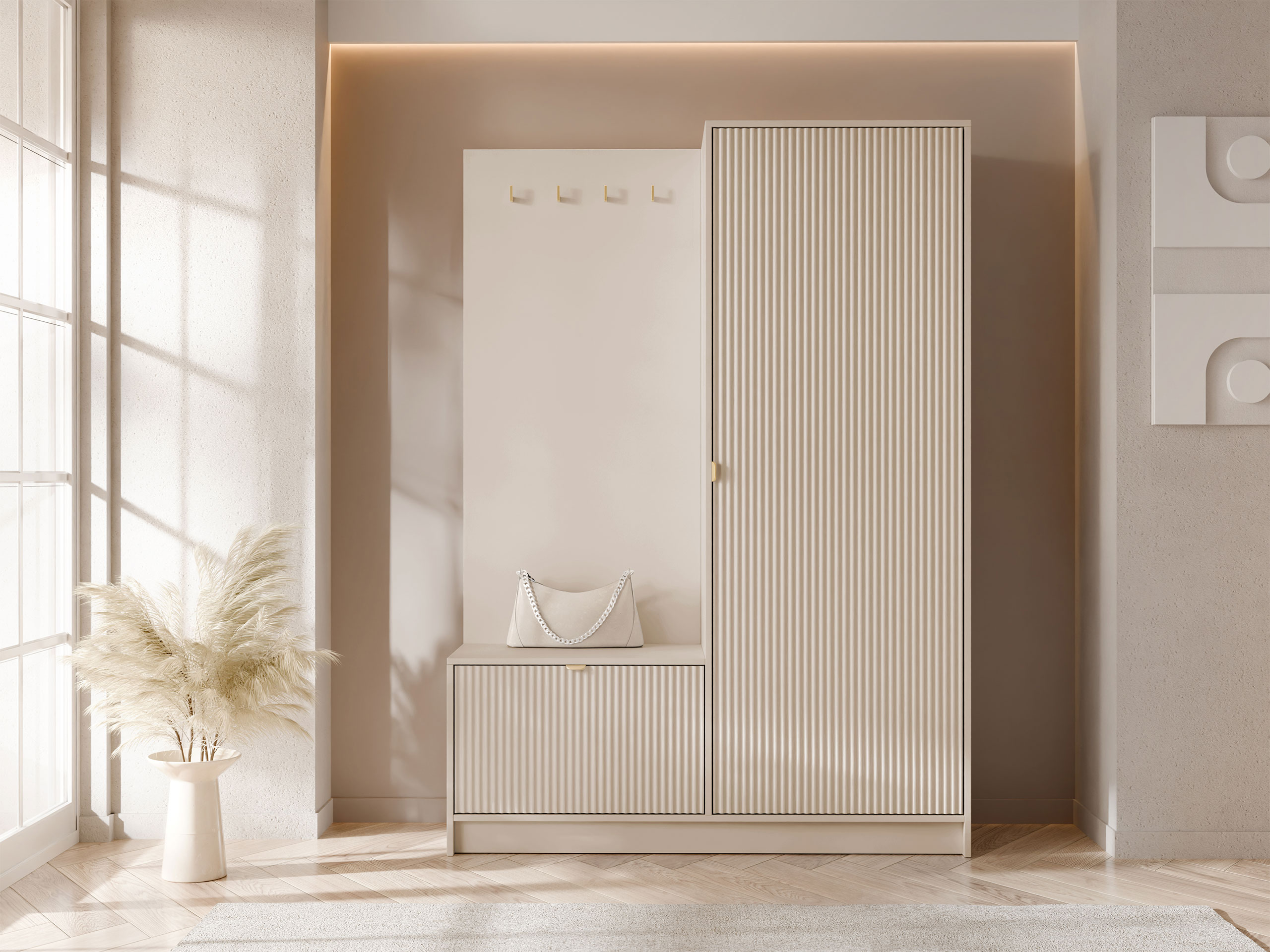 Meuble d'entrée Comfivo Papilio (Beige)
