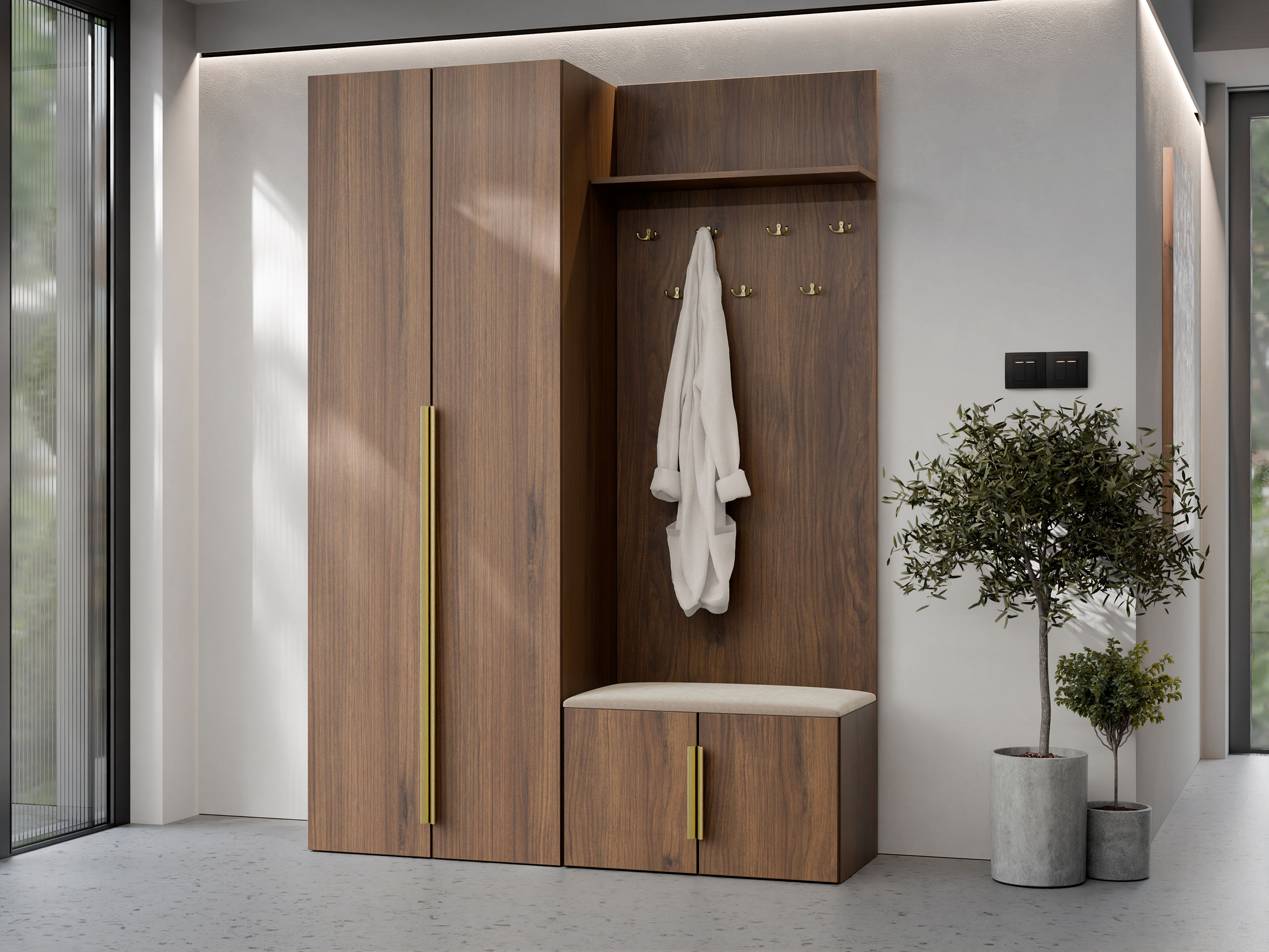 Meuble d'entrée Comfivo Auditor I (Noyer)