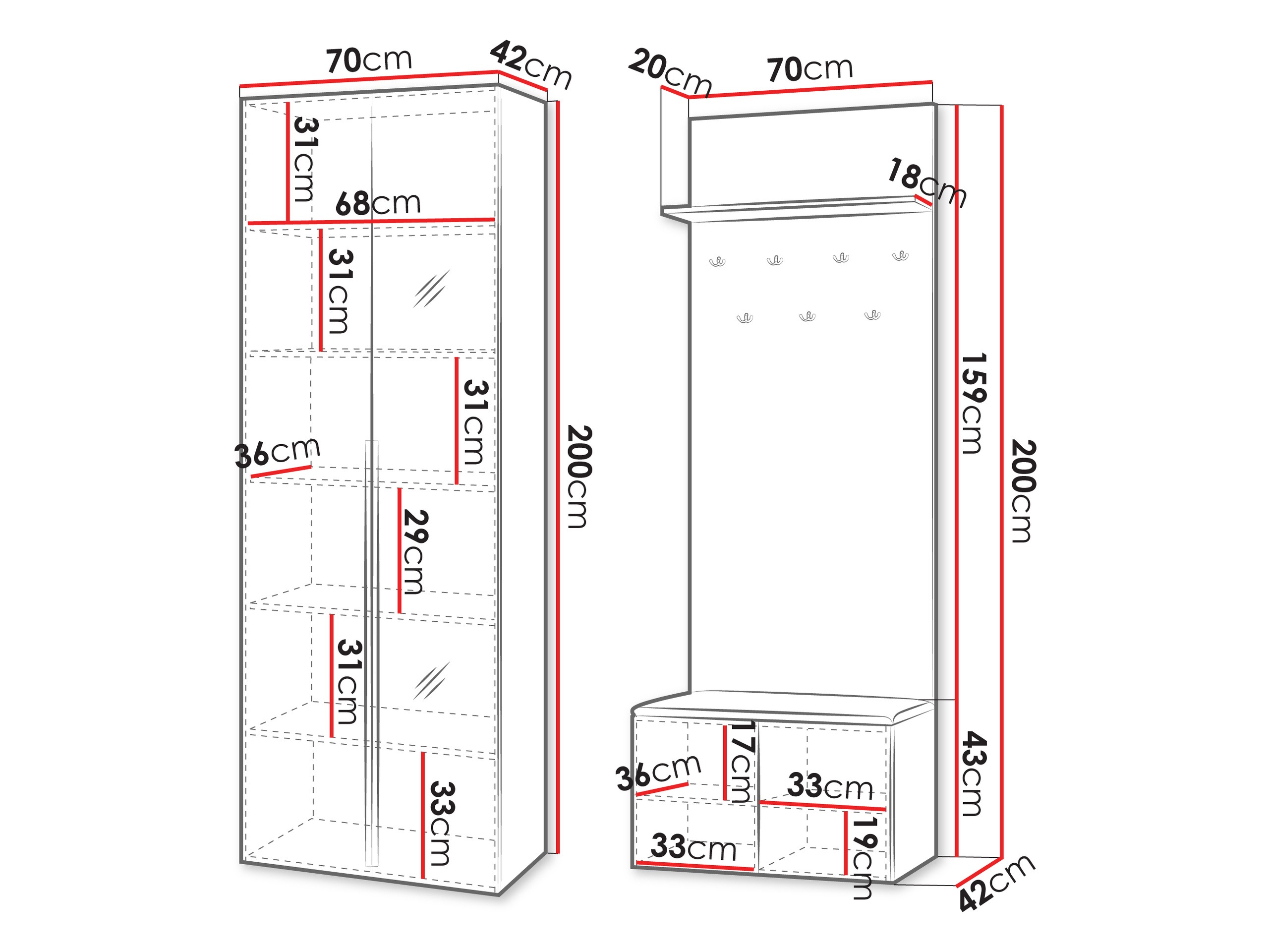Meuble d'entrée Comfivo Auditor III (Beige)