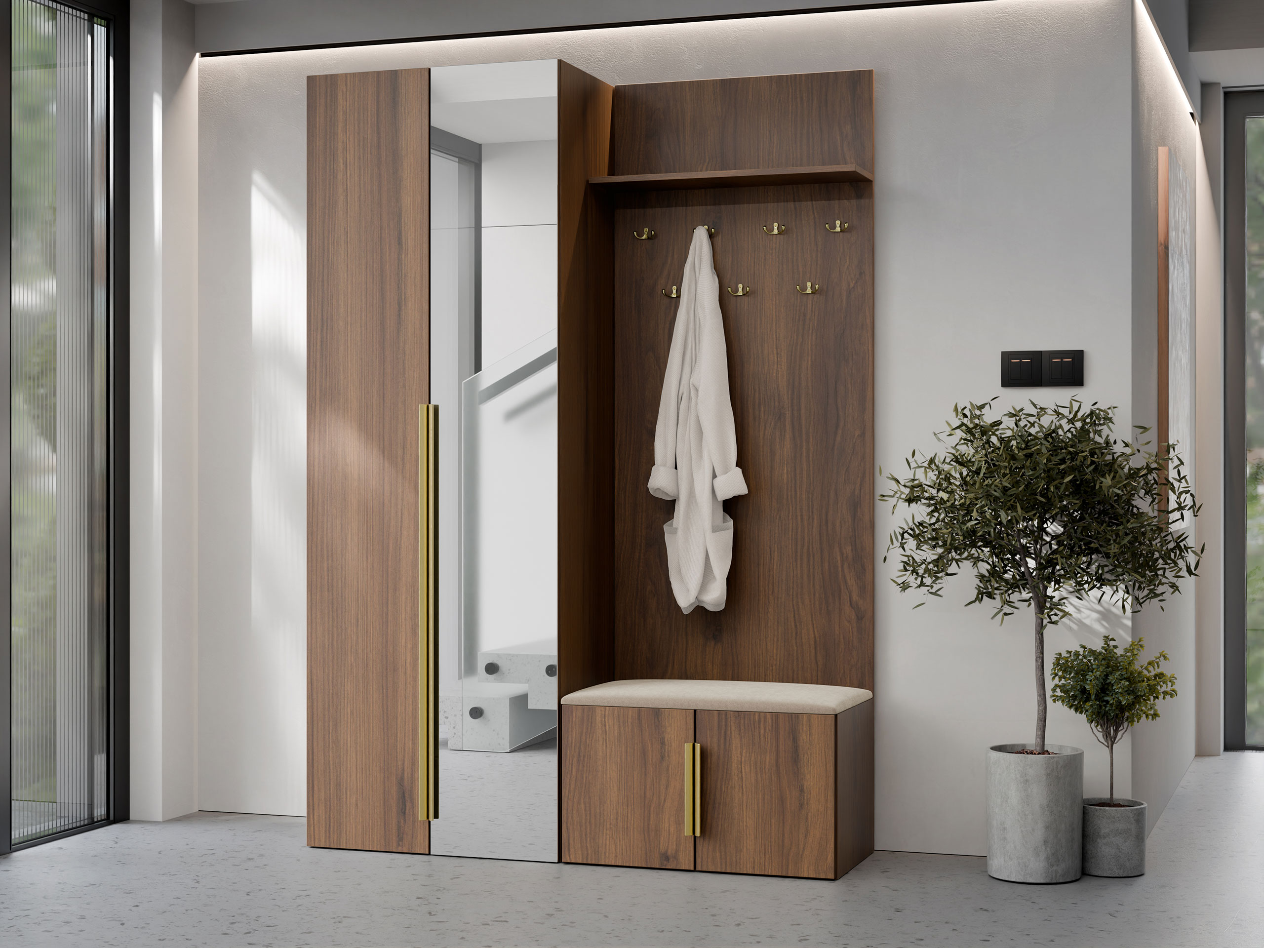 Meuble d'entrée Comfivo Auditor III (Noyer)