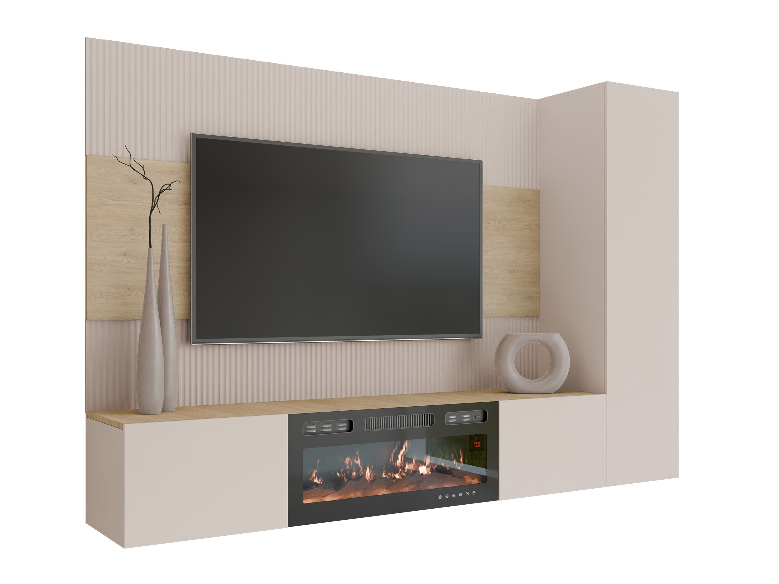 Ensemble de salon Comfivo Salix IX (Beige + Chêne Cremona)