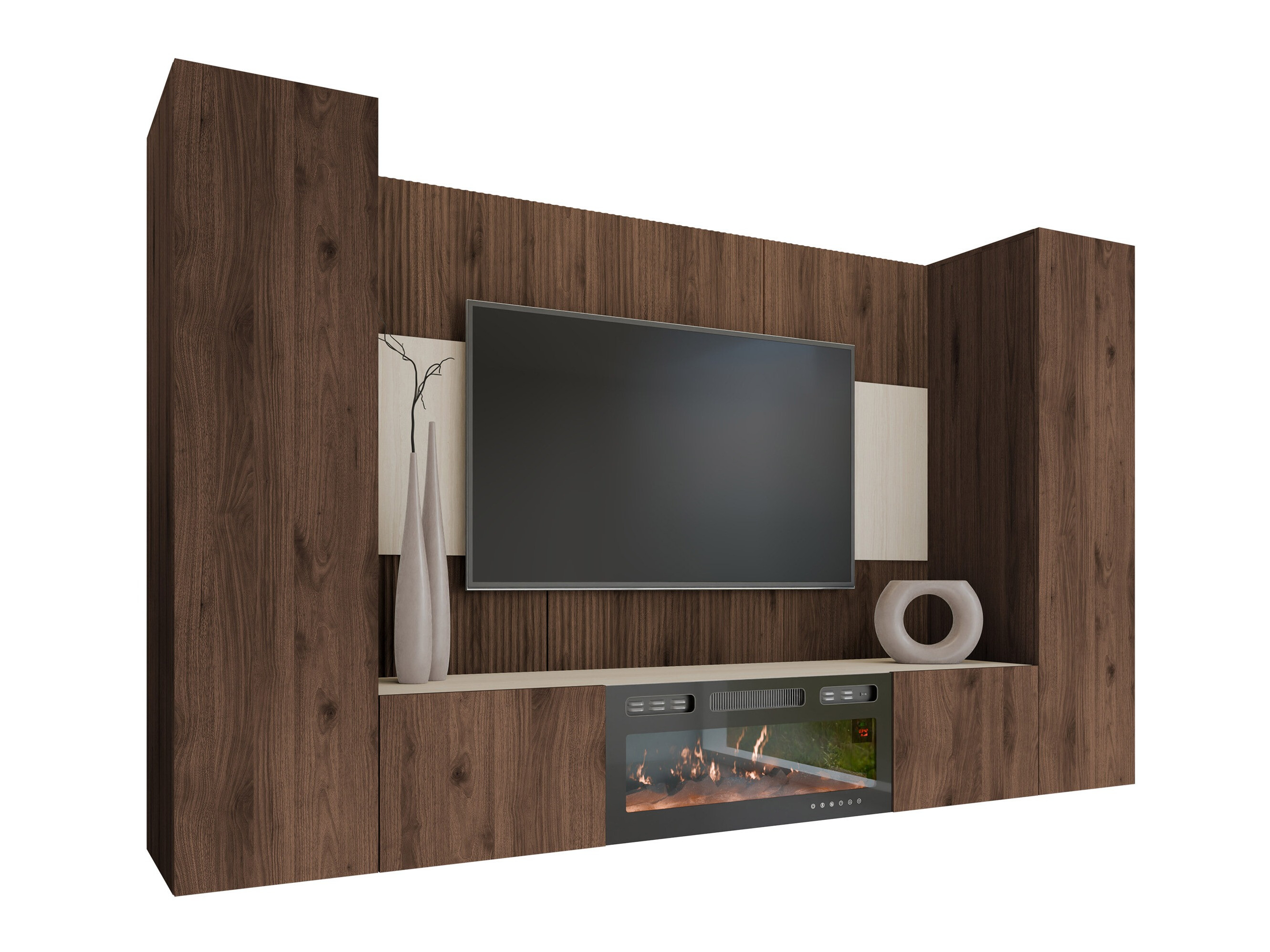Ensemble de salon Comfivo Salix VIII (Noyer + Clair Travertine)