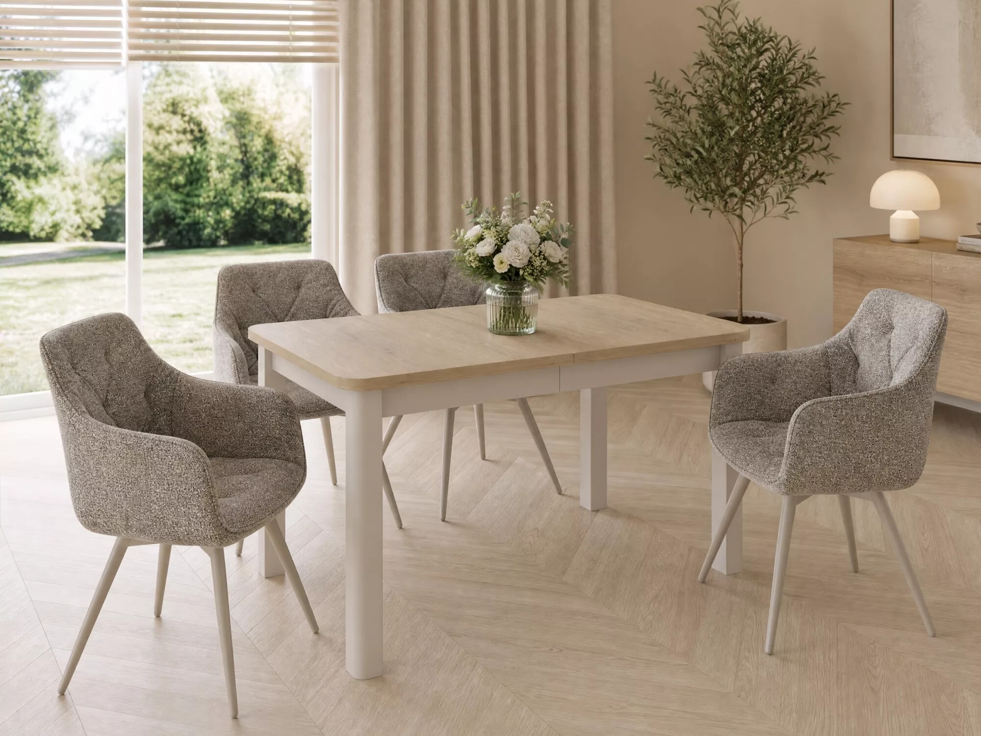 Table Detroit 1007 (Cachemire + Chêne Cremona)