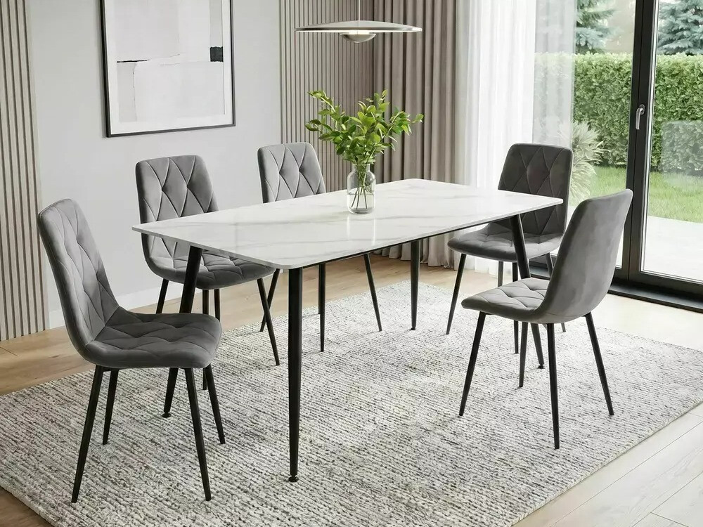 Table Detroit 779 (Marbre blanc + Noir)