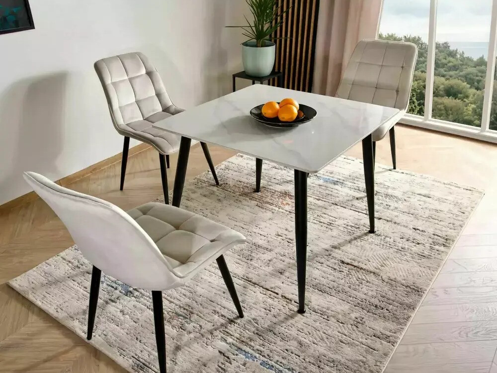 Table Detroit 876 (Marbre blanc + Noir)