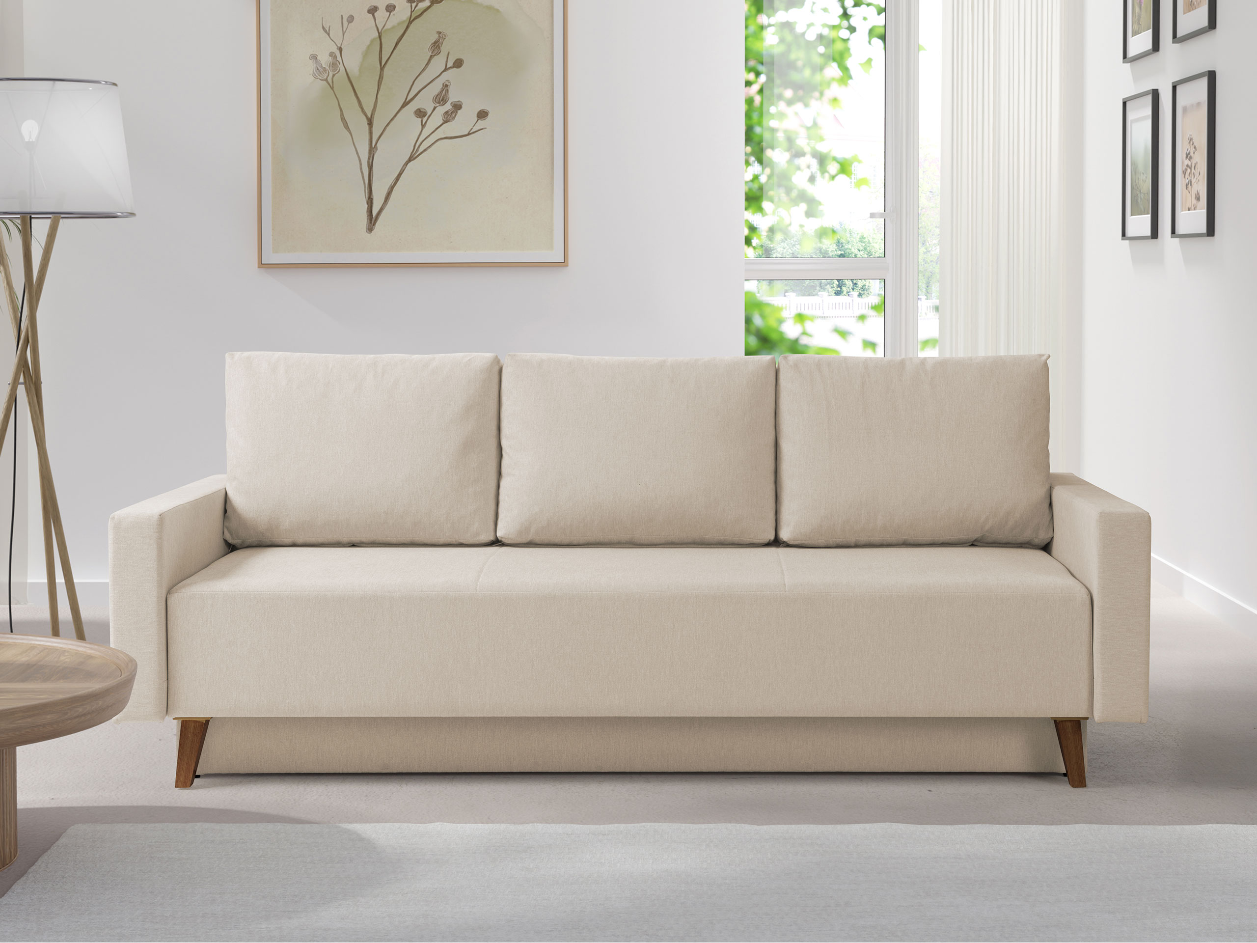 Canapé convertible Delbene 129 (Verita 03 + Chêne san remo foncé)
