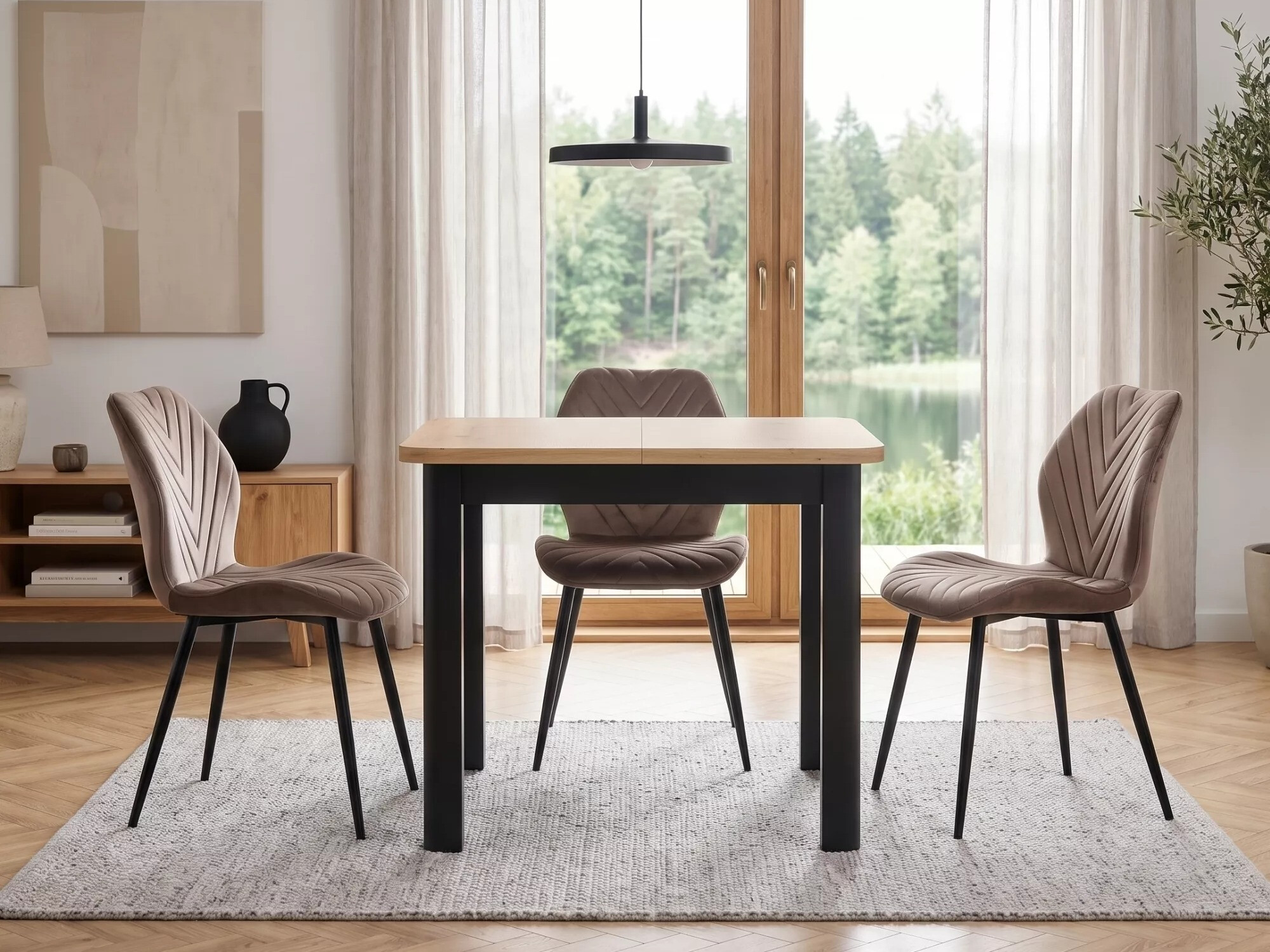 Table Detroit 1008 (Noir + Chêne Artisan)