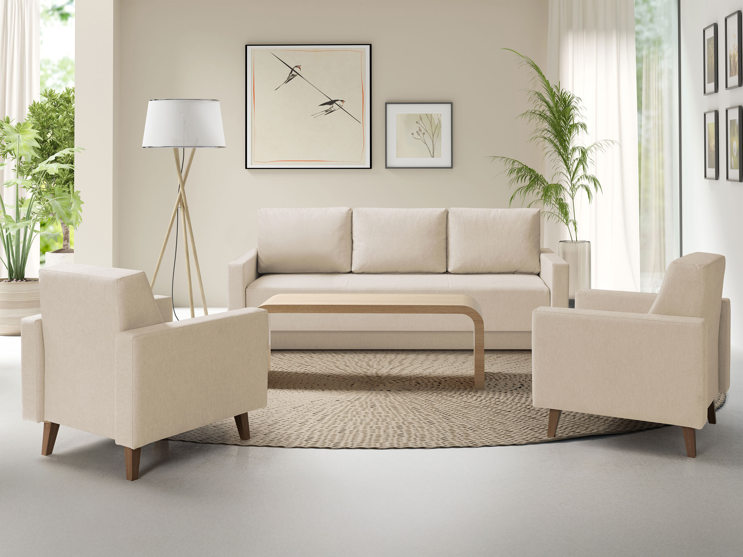 Canapé convertible Delbene 129 (Verita 03 + Chêne san remo foncé)
