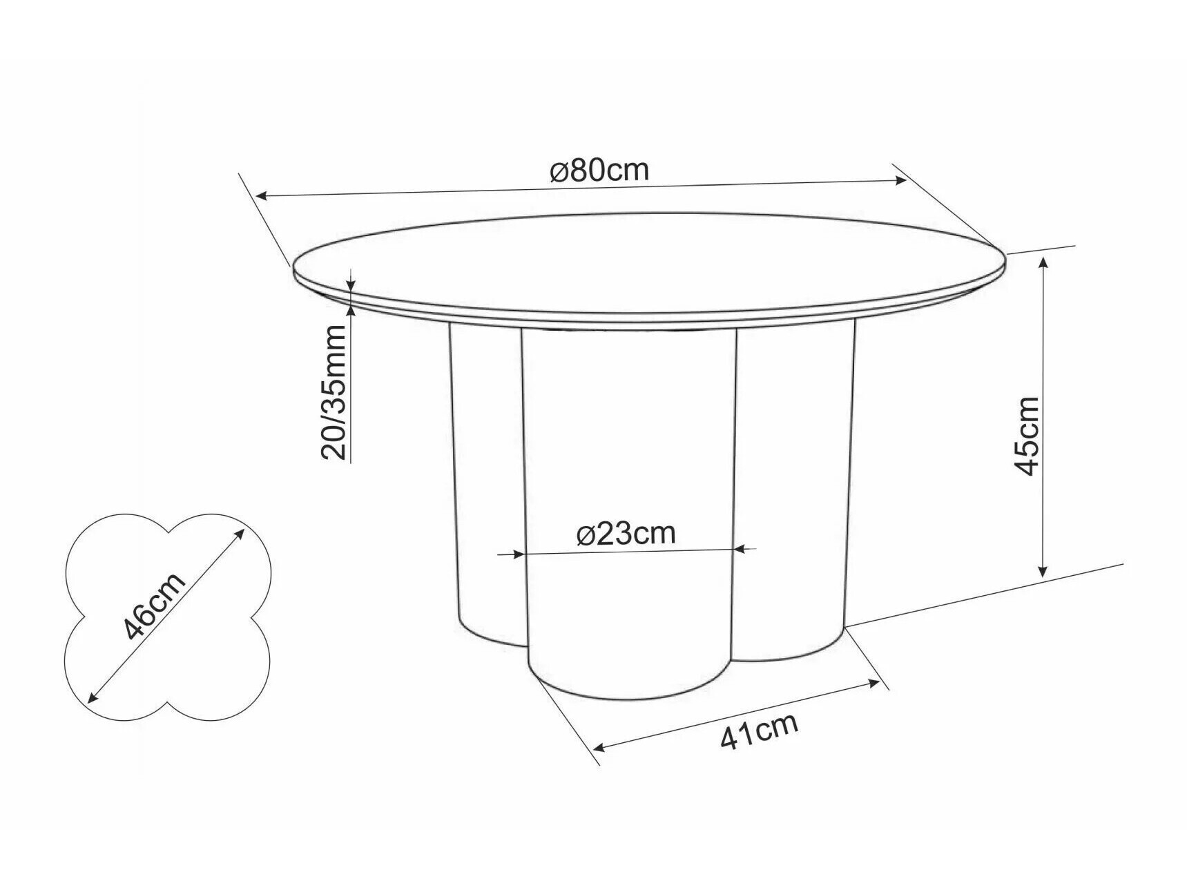 Table basse Detroit 1013 (Gris clair)