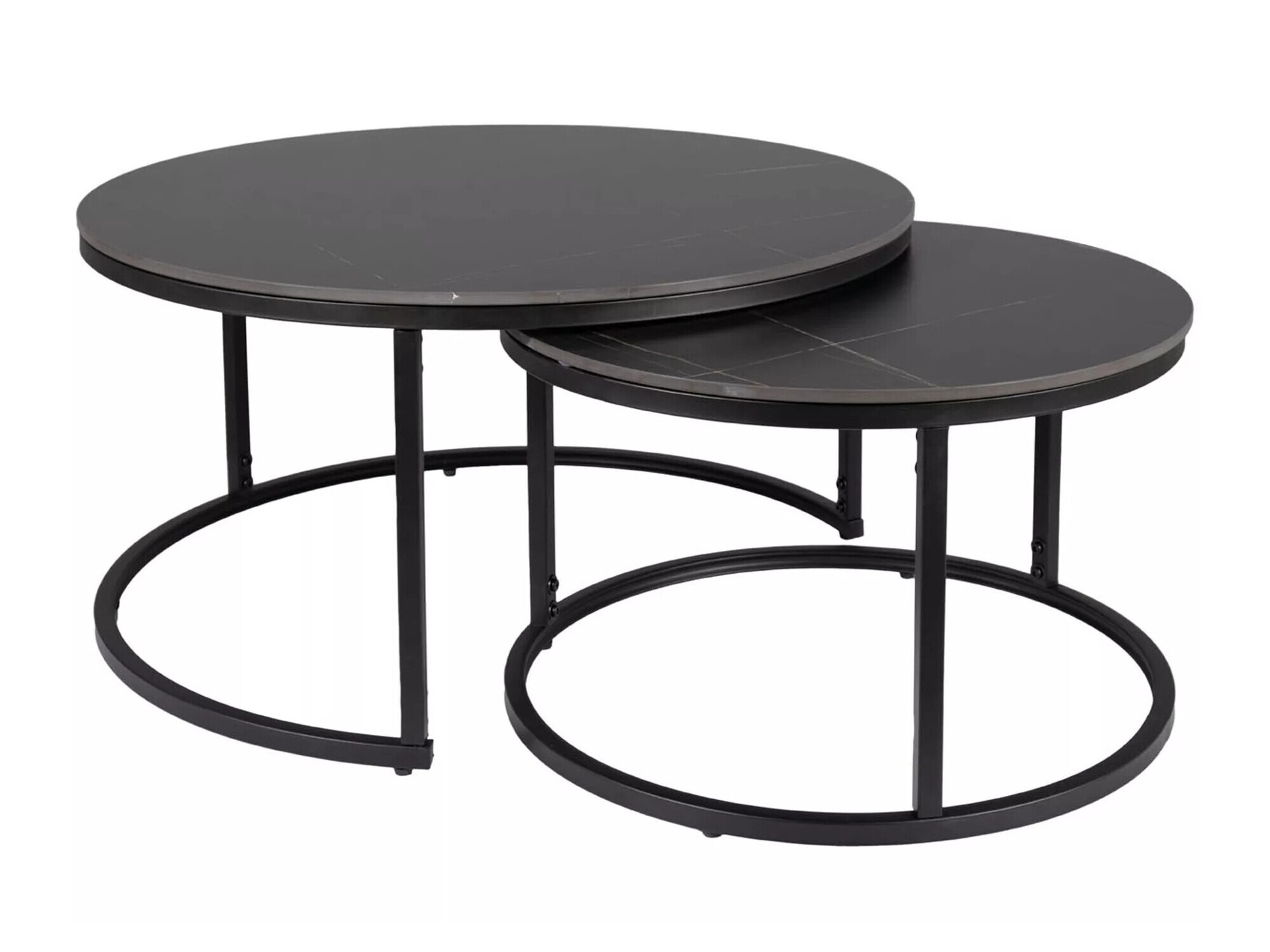 Ensemble tables basses Detroit 607 (Marbre noir + Noir)