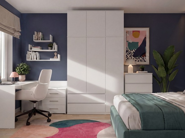 Armoire Elbvelu 135 (Blanc)