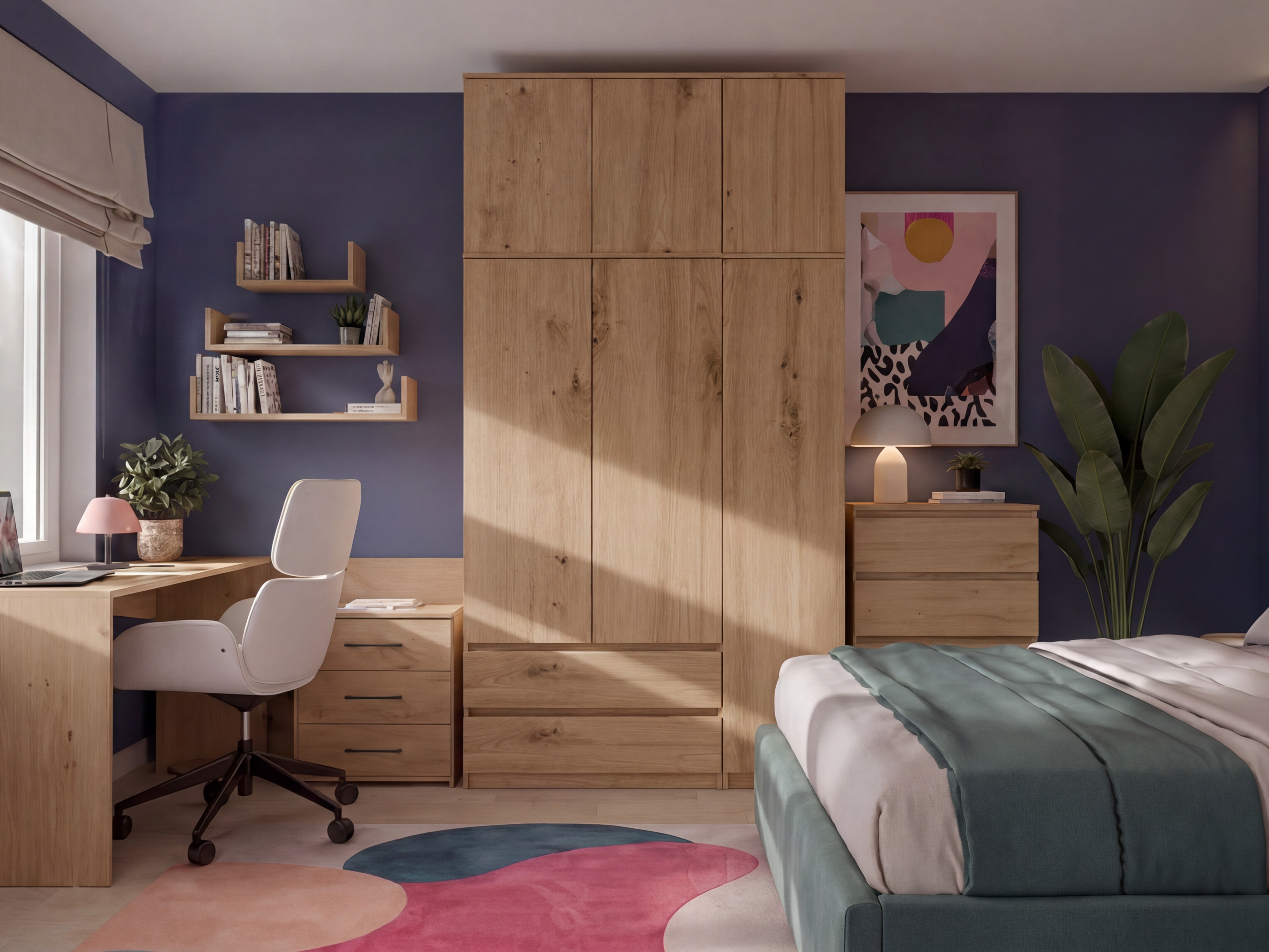 Armoire Elbvelu 135 (Chêne Artisan)