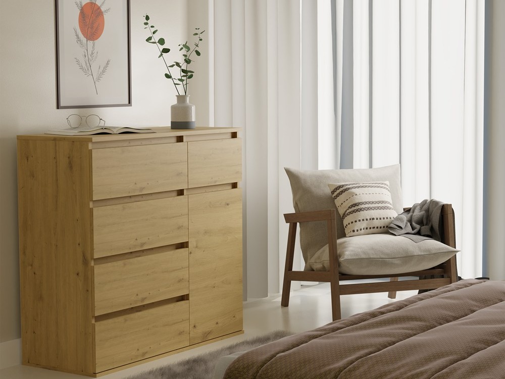 Commode Elbvelu 136 (Chêne Artisan)