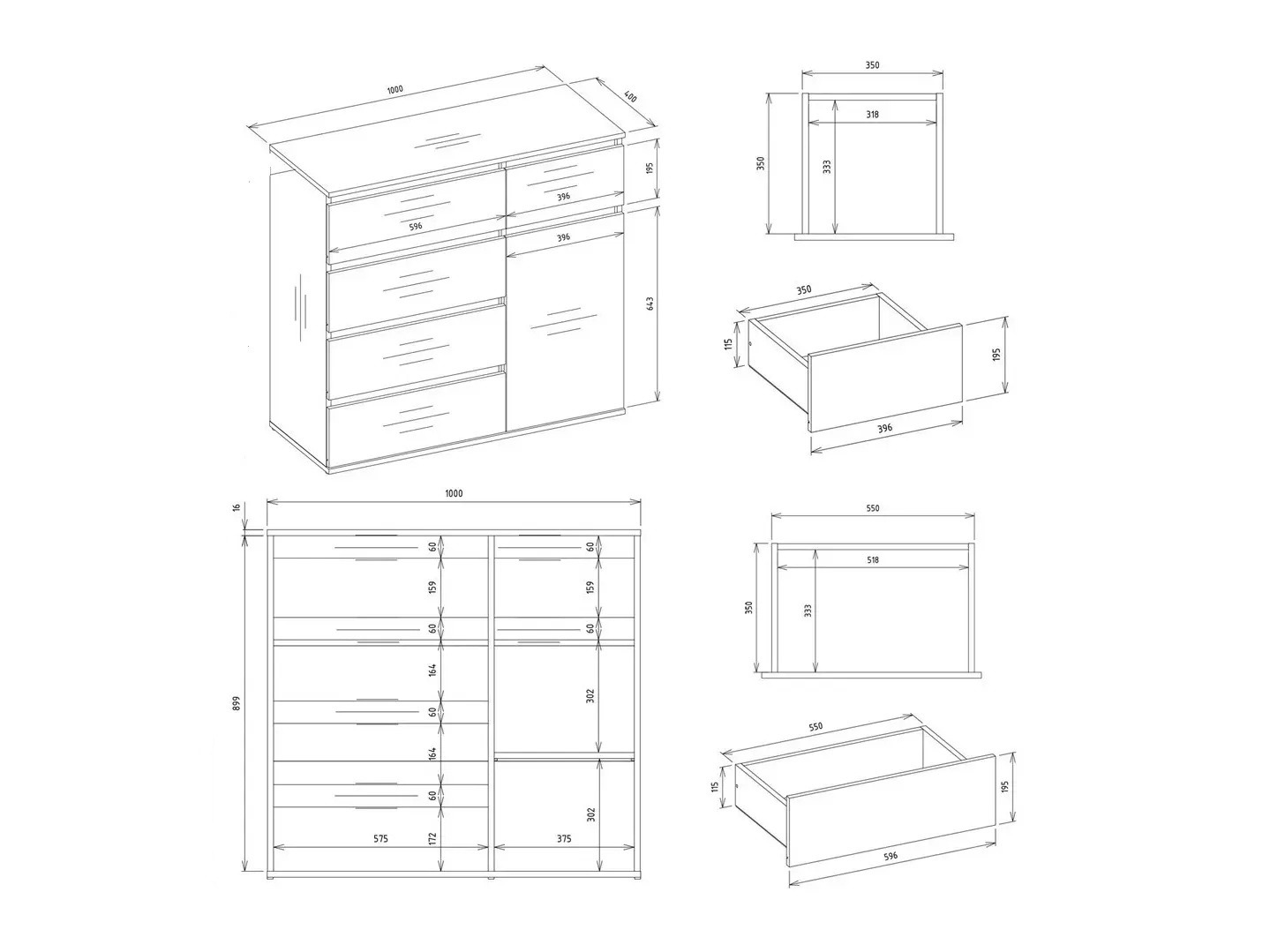 Commode Elbvelu 136 (Blanc)