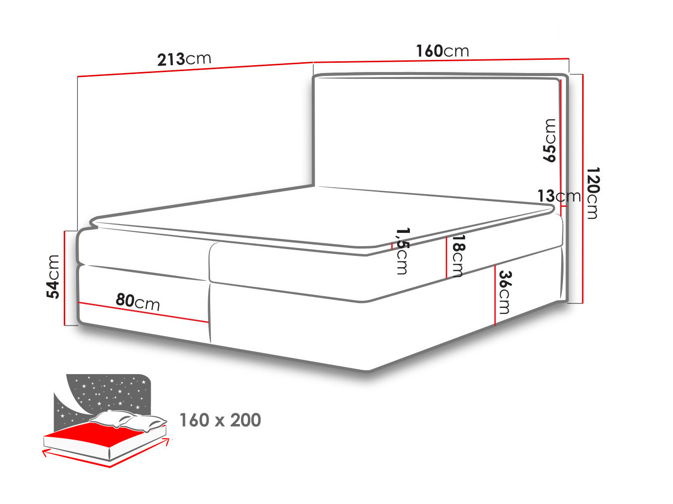 Lit boxspring Butyrum (Muna 02)