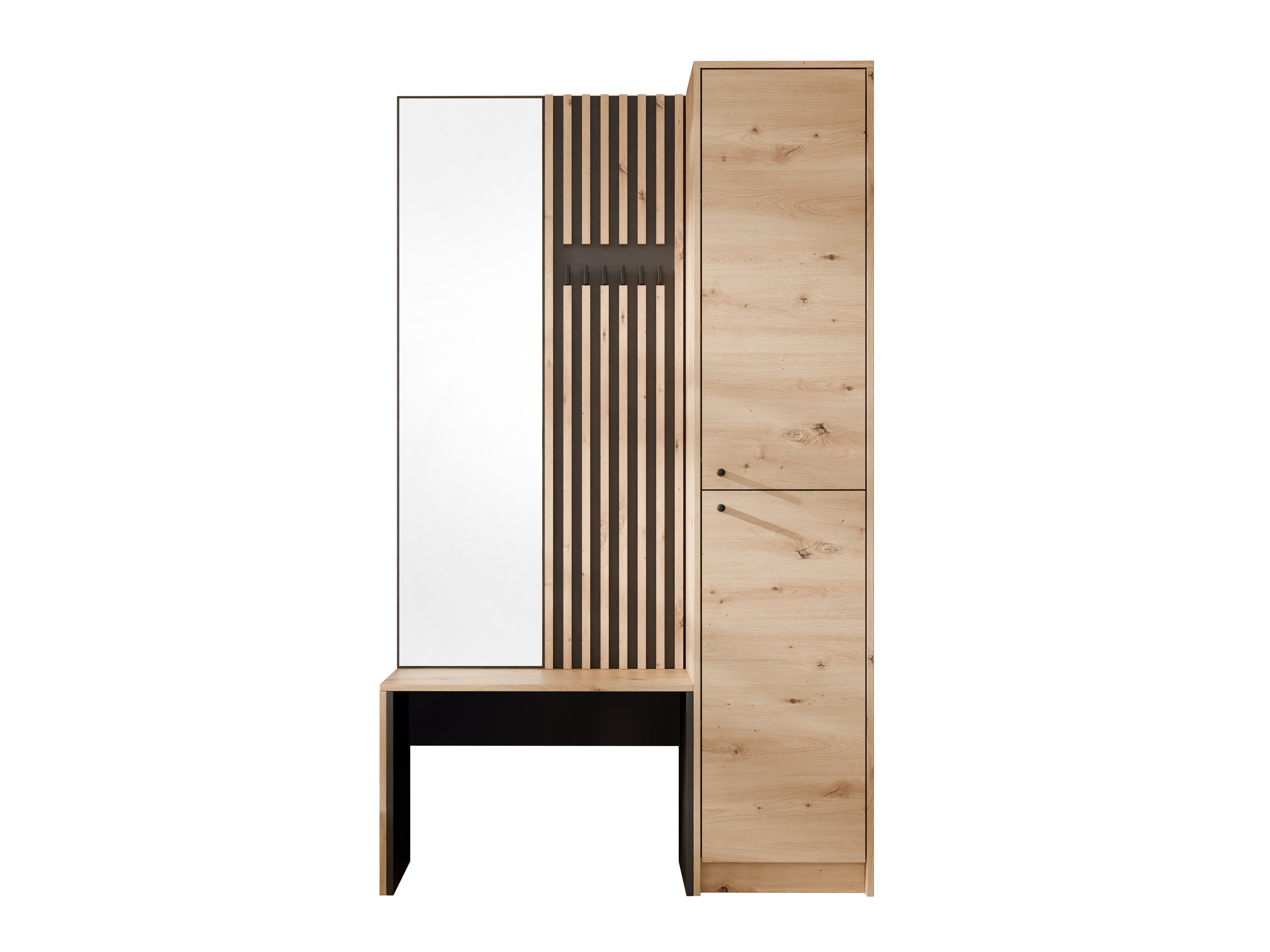 Meuble d'entrée Comfivo Nomas (Chêne Artisan + Noir)