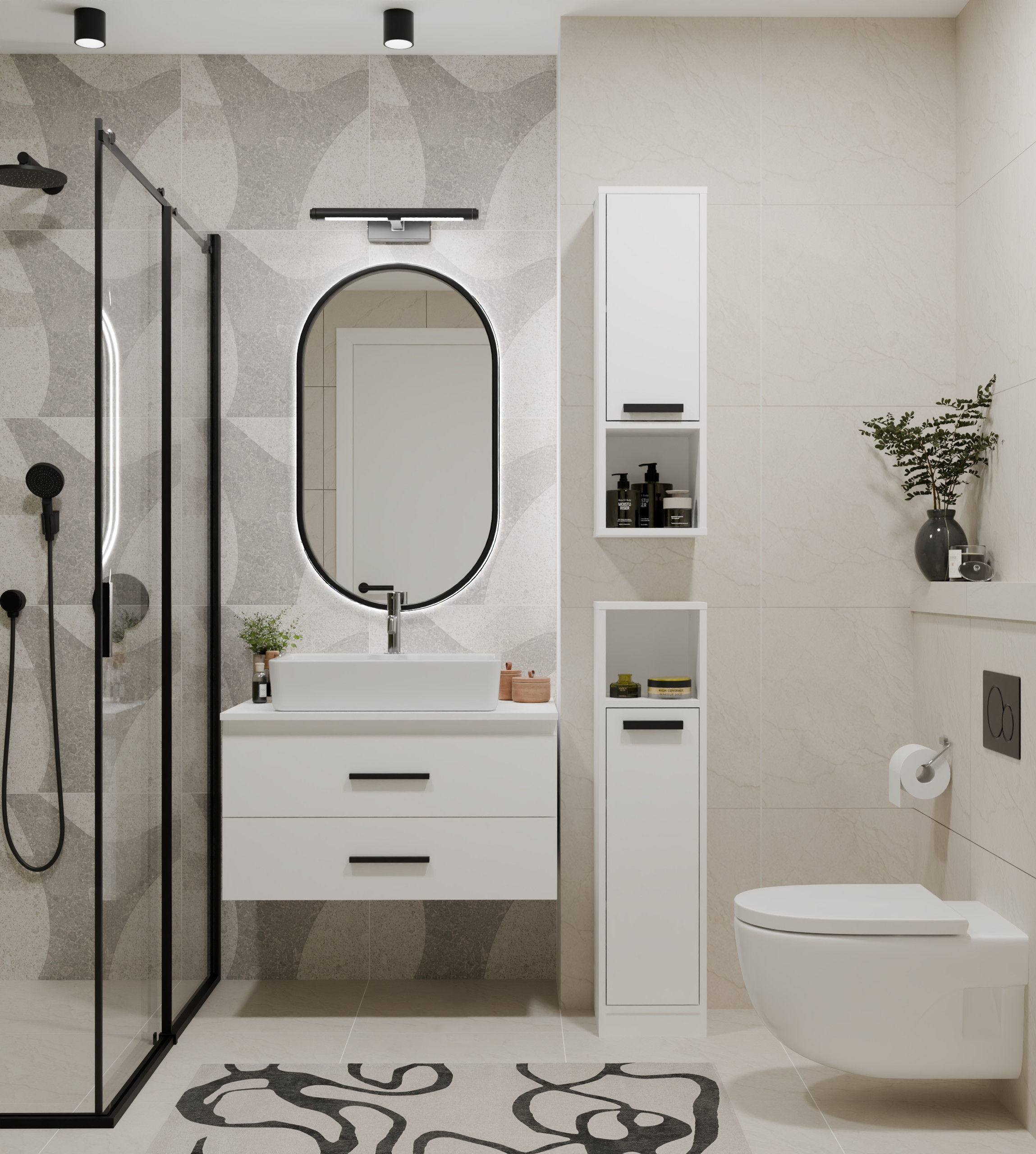 Armoire de salle de bain murale Mandeville 382 (Blanc)