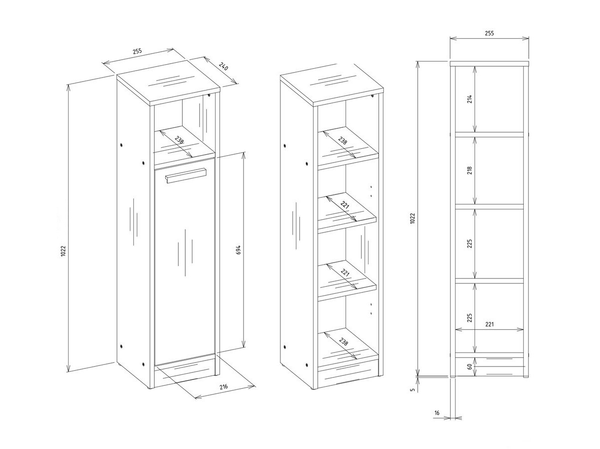 Colonne de salle de bain Mandeville 381 (Blanc)