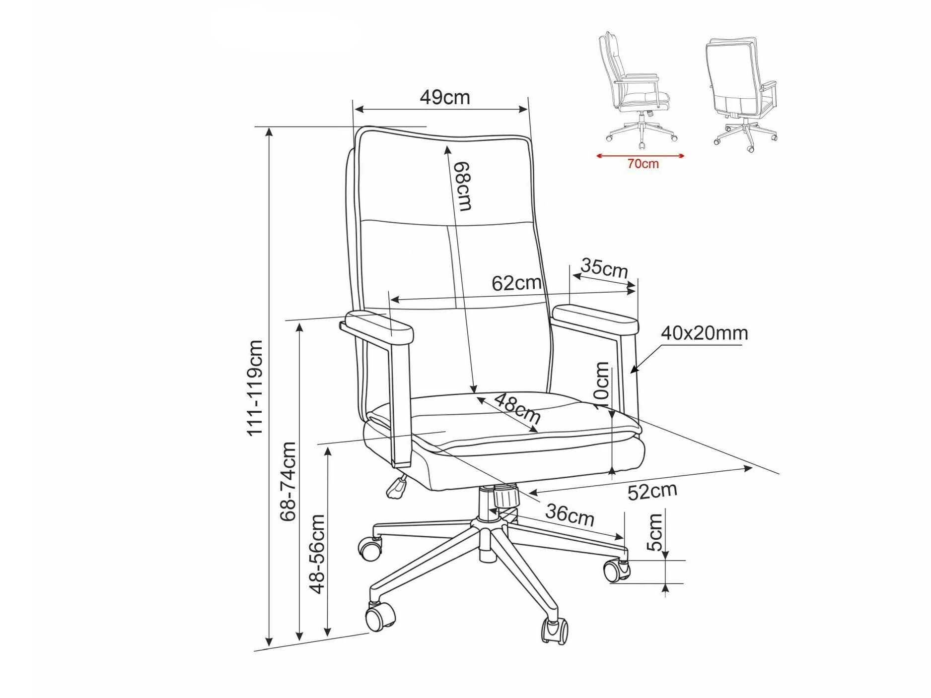 Chaise de bureau Detroit 1035 (Noelle 09)