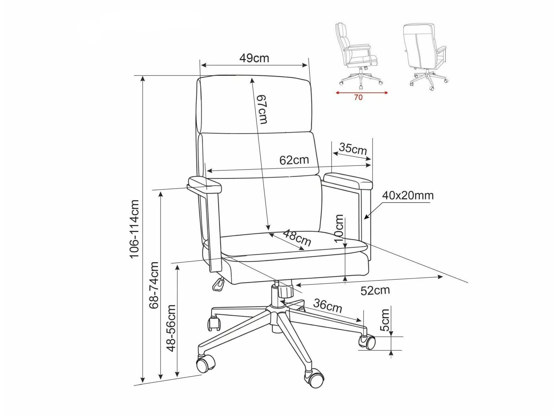Chaise de bureau Detroit 1036 (Noelle 09)