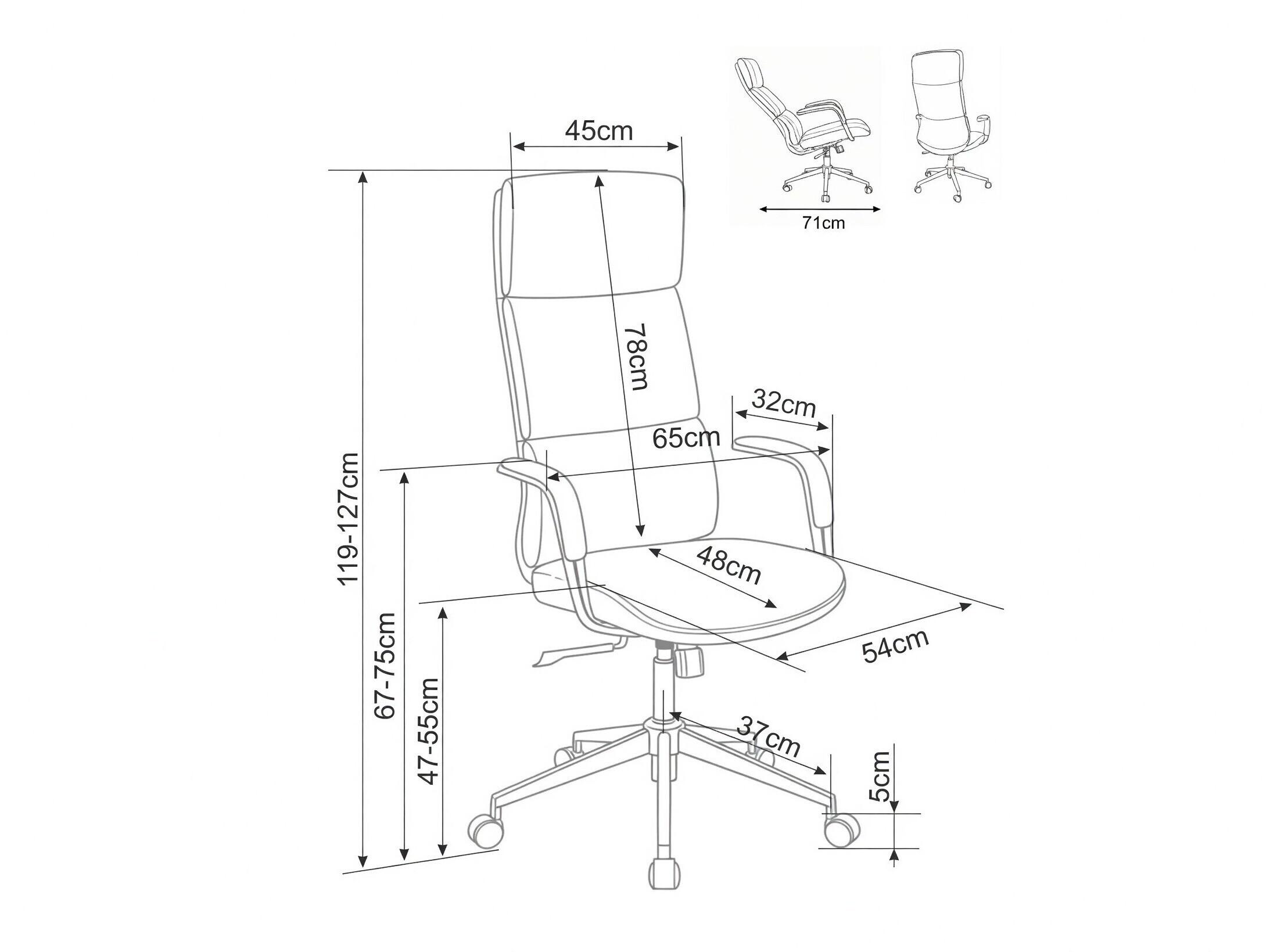 Chaise de bureau Detroit 950 (Beige)