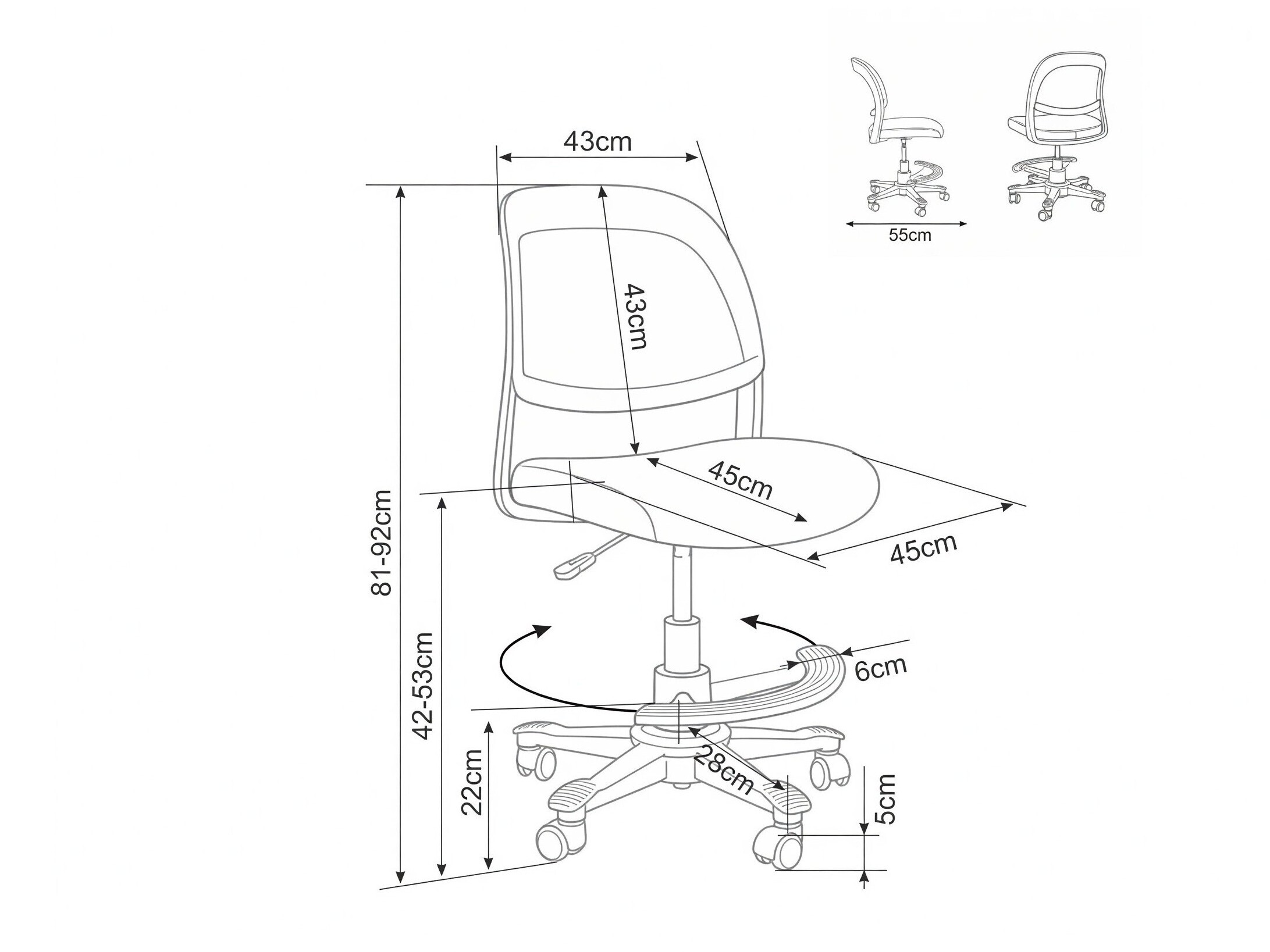 Chaise pour enfant Detroit 1037 (Rose)