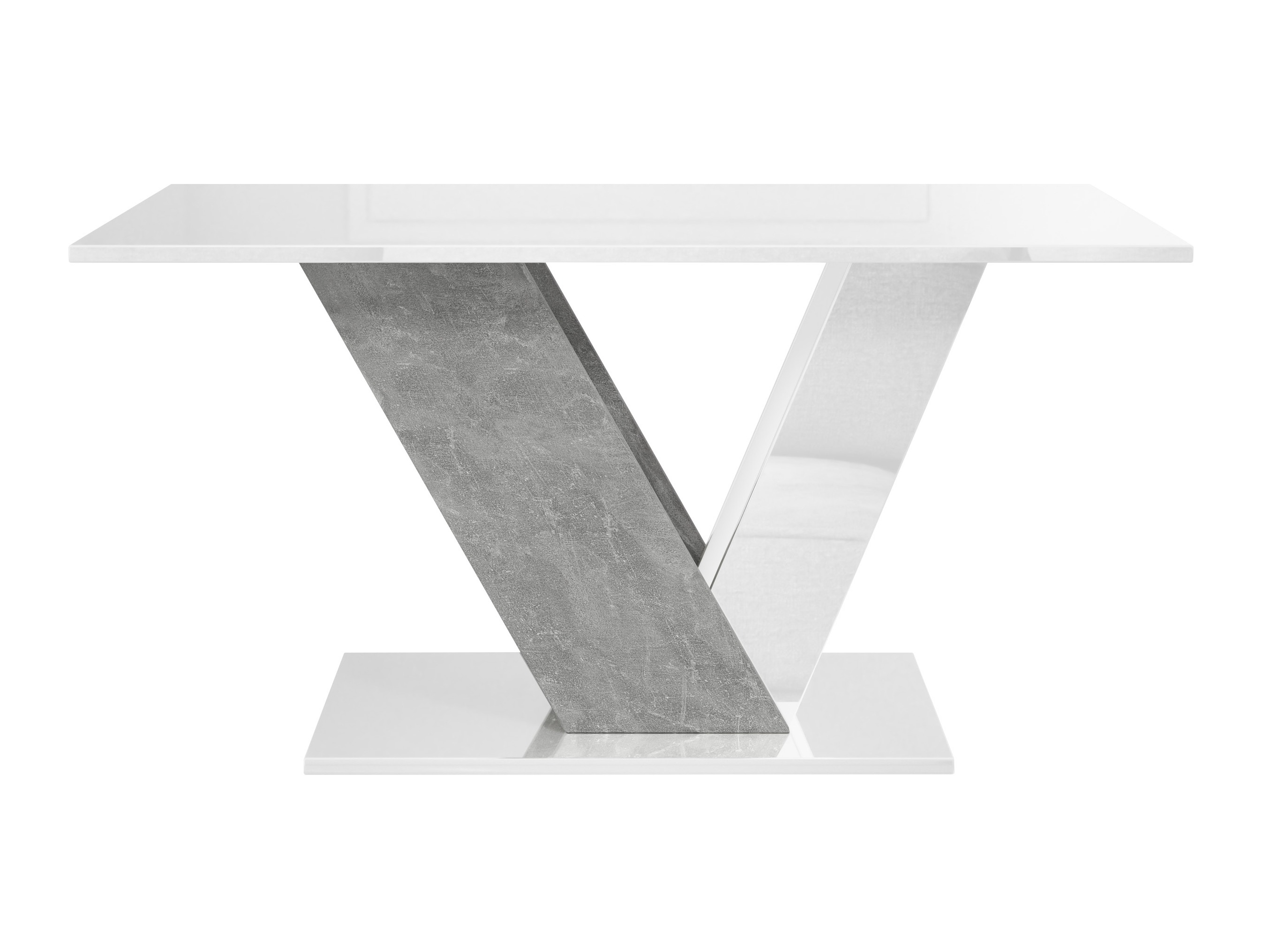 Table basse Goodyear 142 (Blanc brillant + Béton)