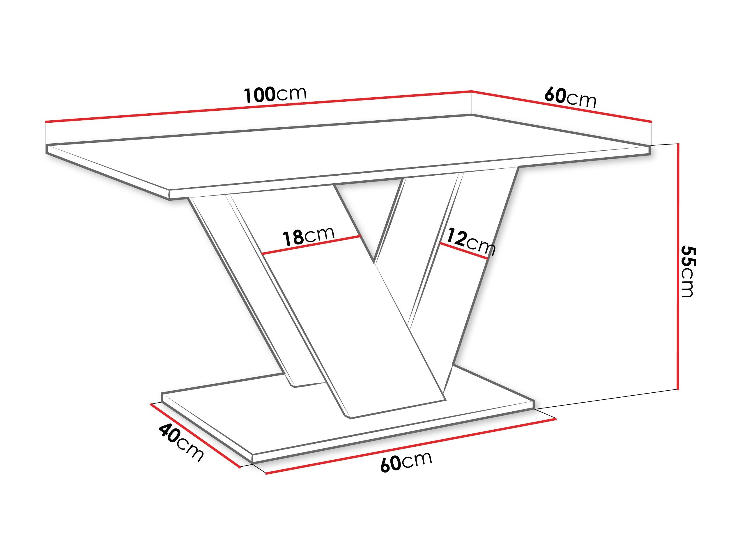 Table basse Goodyear 142 (Blanc brillant + Béton)