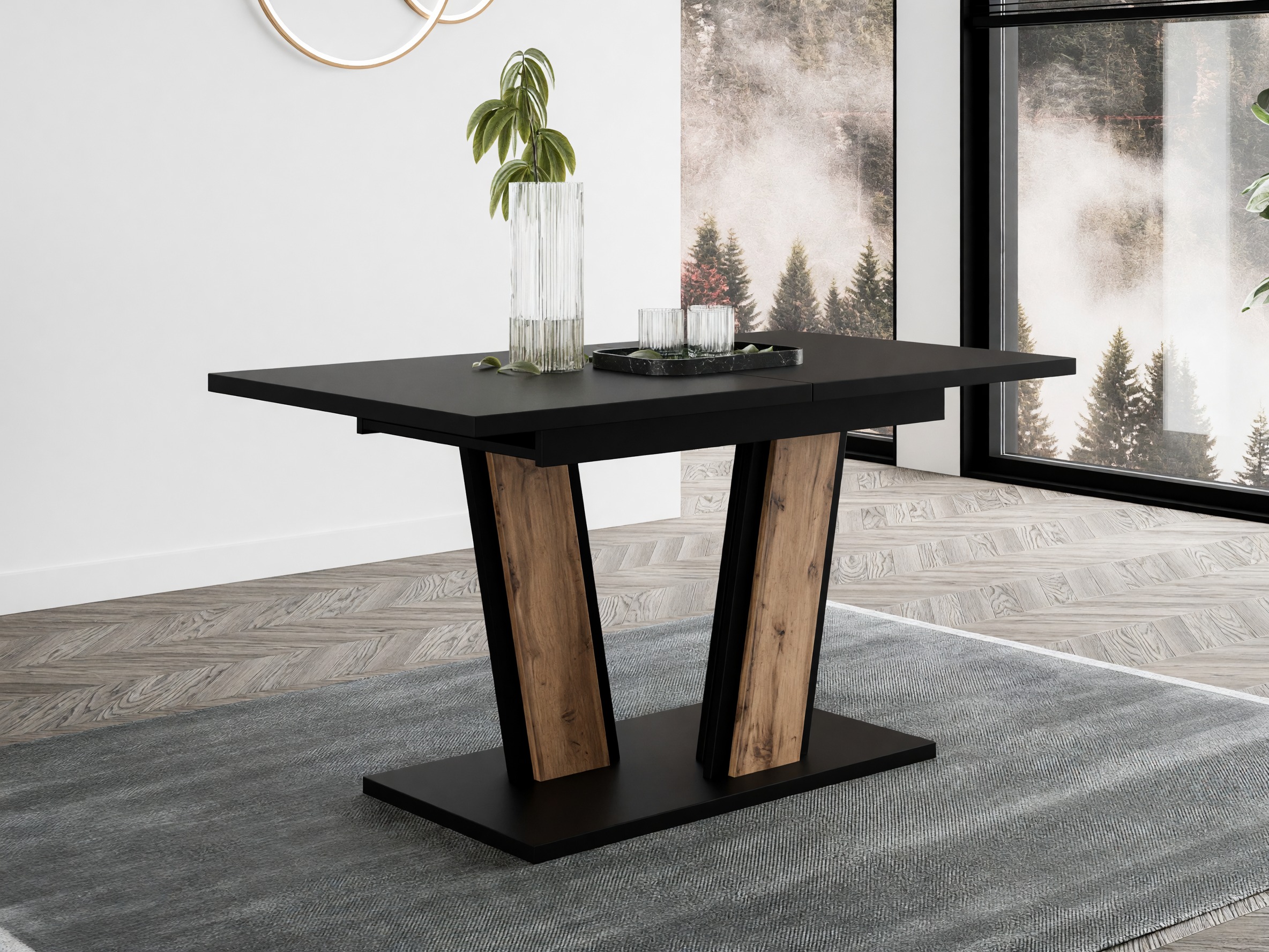 Table Goodyear 139 (Noir + Chêne wotan)