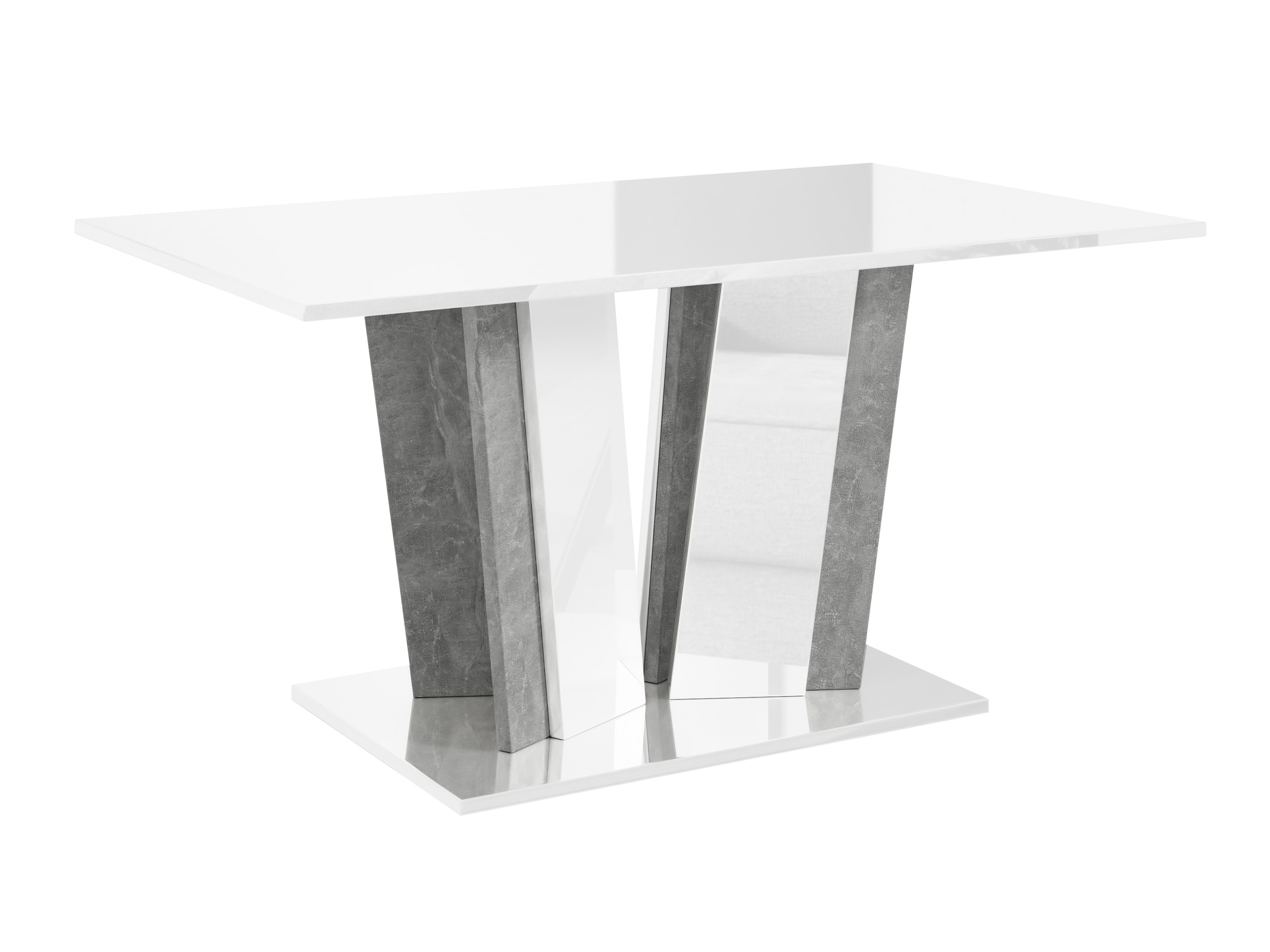 Table basse Goodyear 143 (Blanc brillant + Béton)
