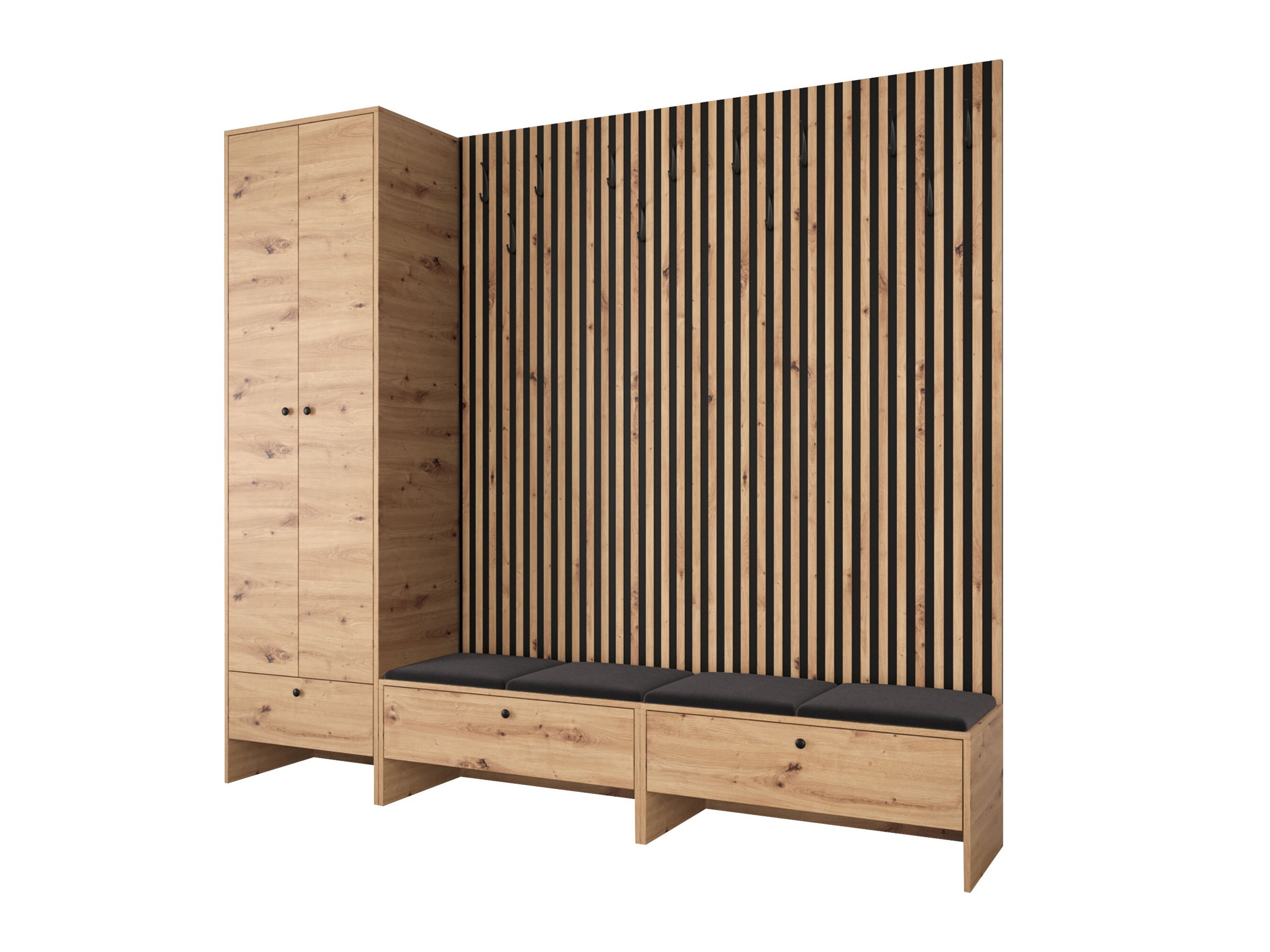 Meuble d'entrée Donio VI (Chêne Artisan + Polo 897)