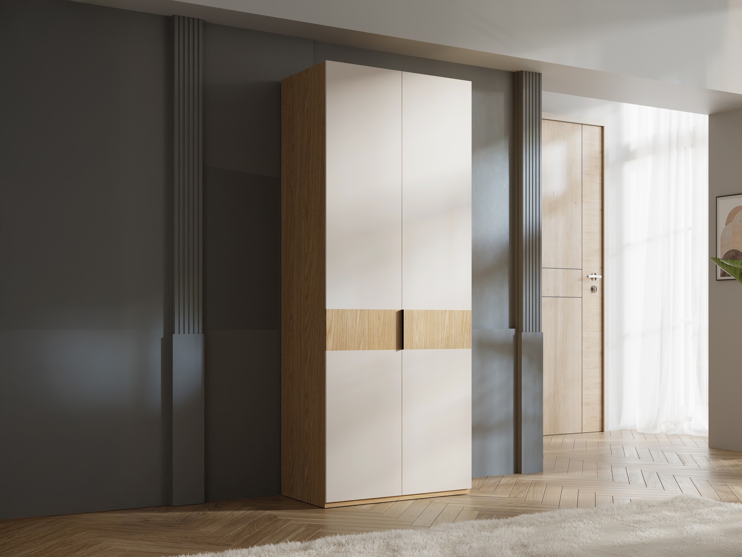 Armoire Toledo 145 (Chêne + Beige)