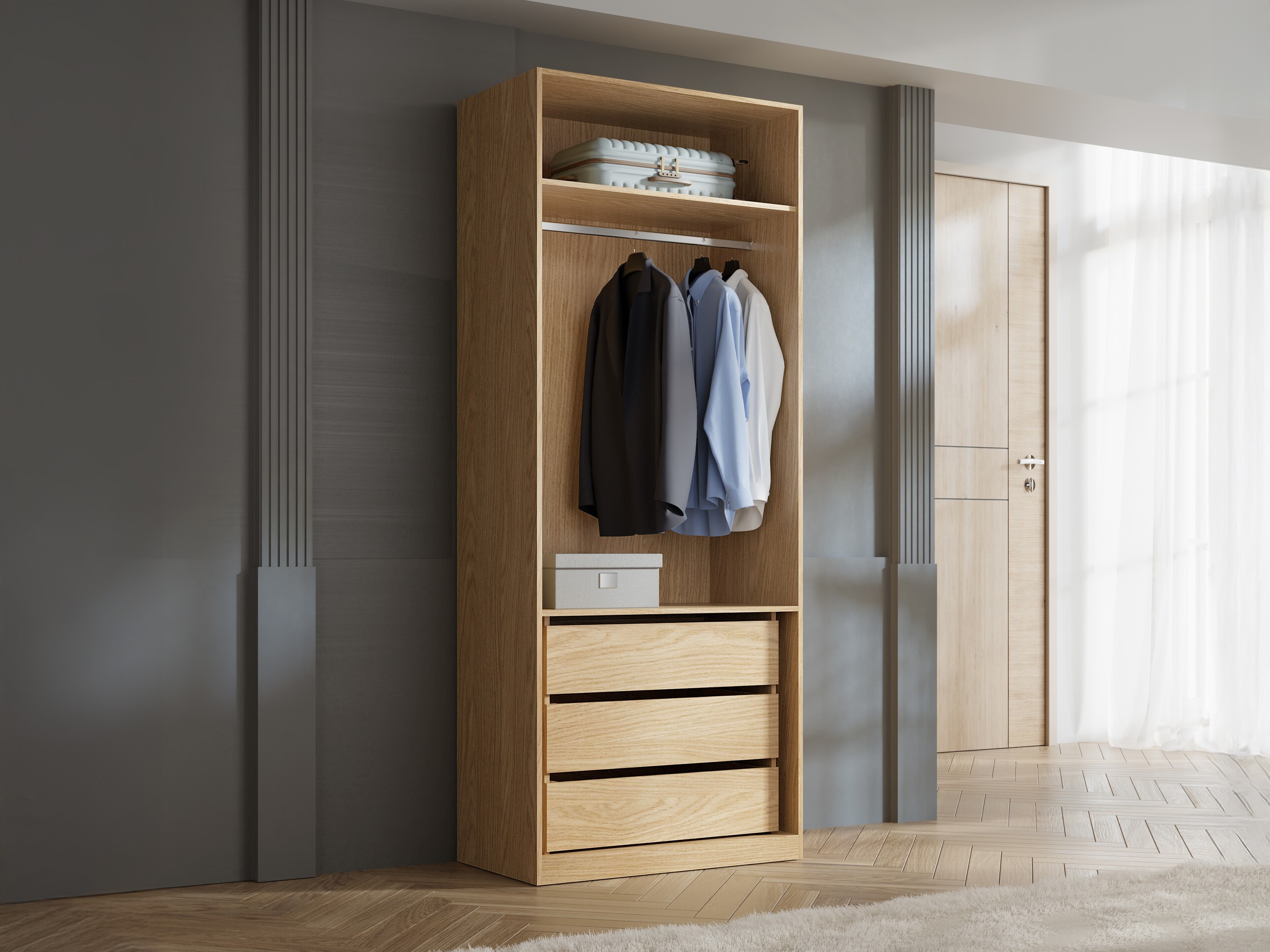 Armoire Toledo 145 (Chêne + Beige)