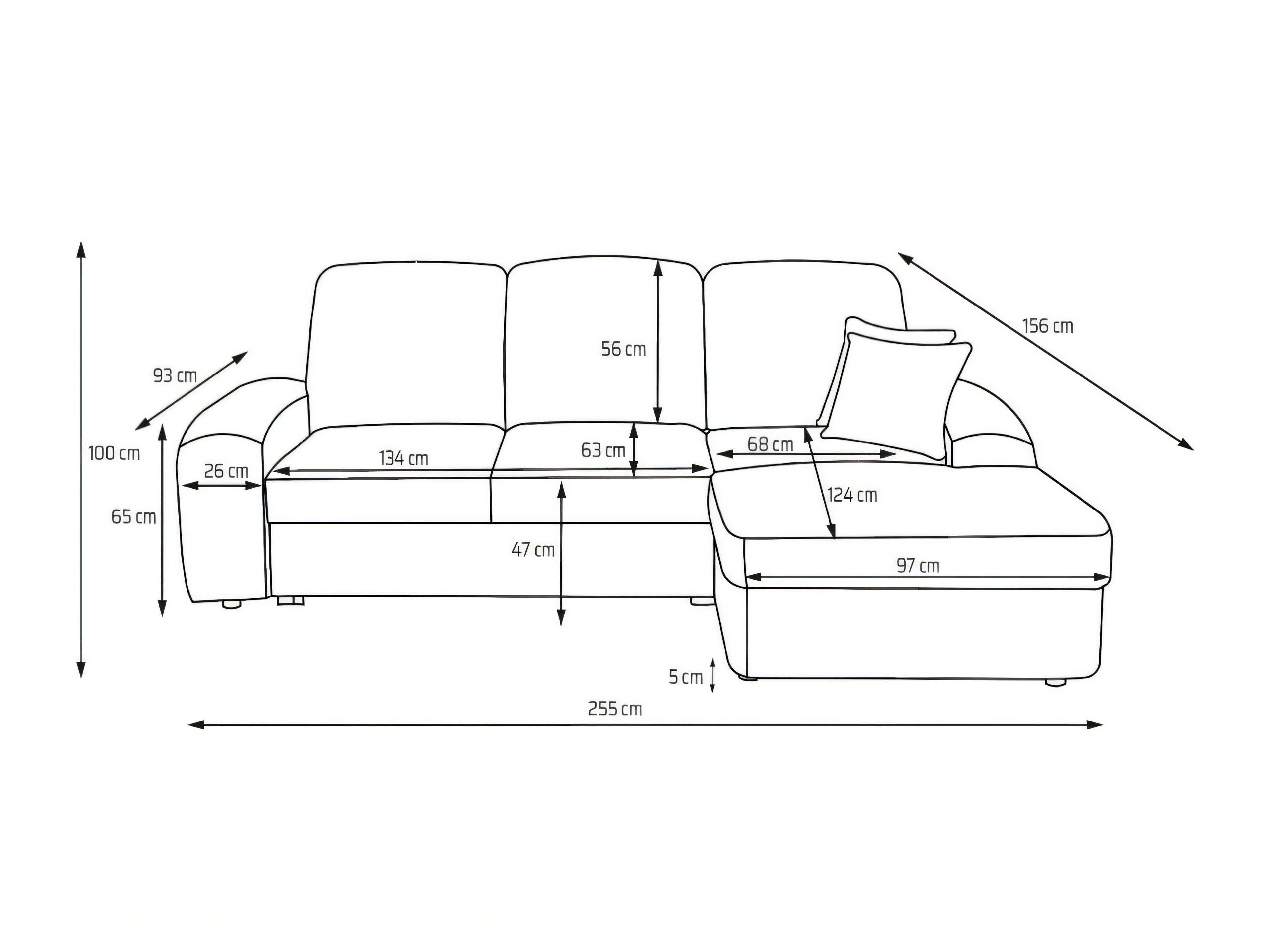 Canapé d'angle Carson 137 (Vibe 06)