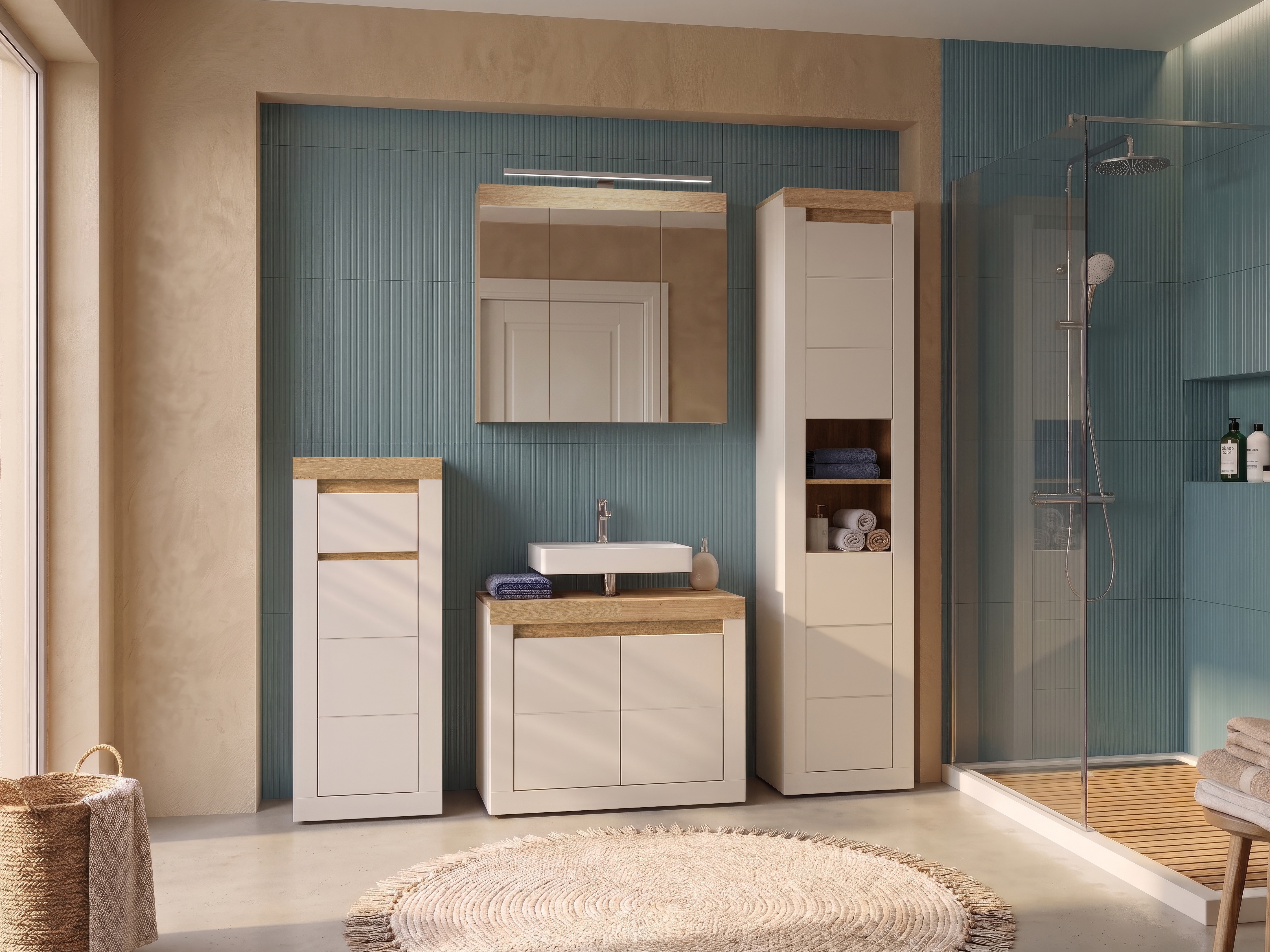 Armoire de lavabo à poser Ophtola 123