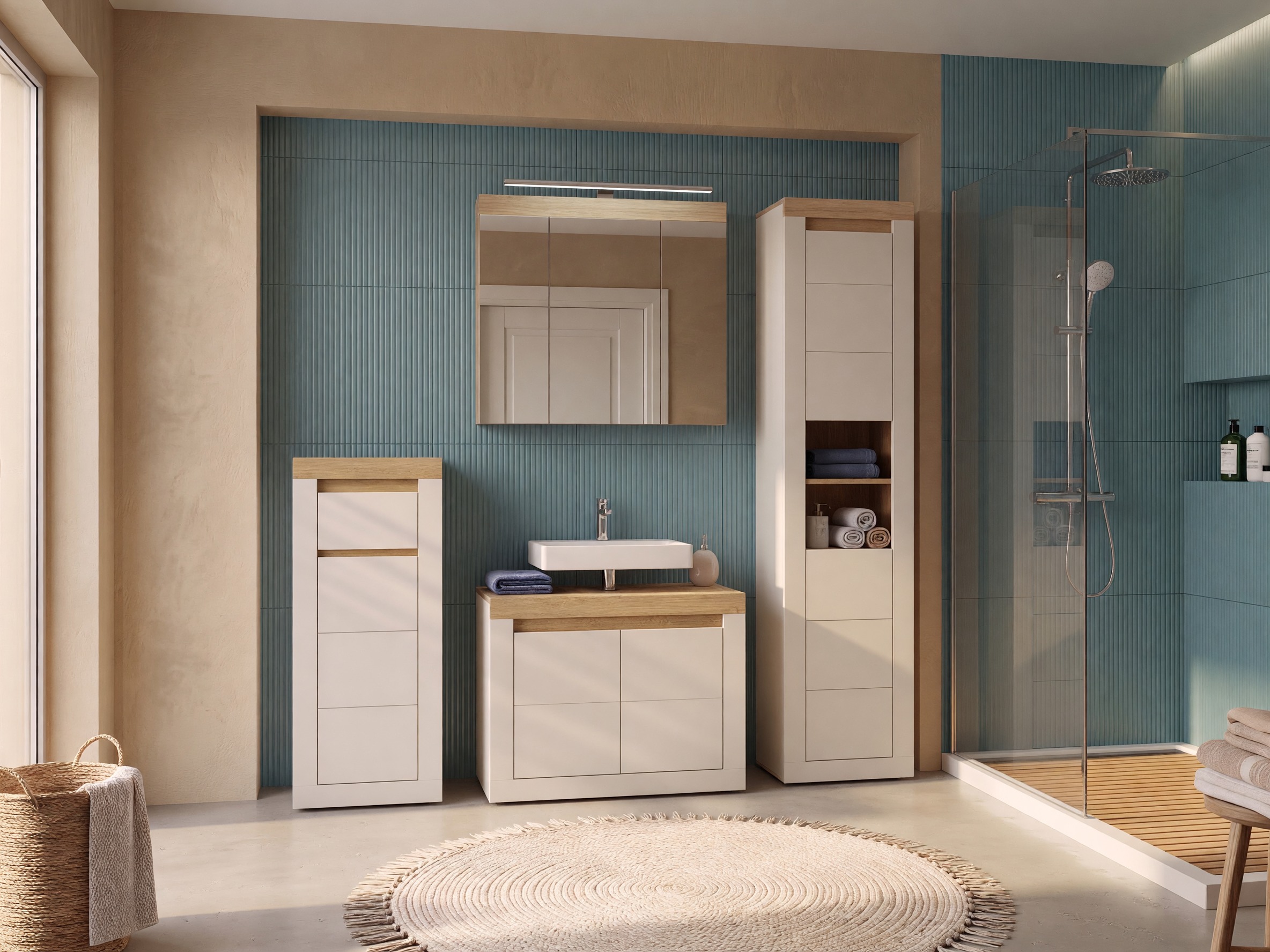 Armoire de bain à poser Ophtola 124