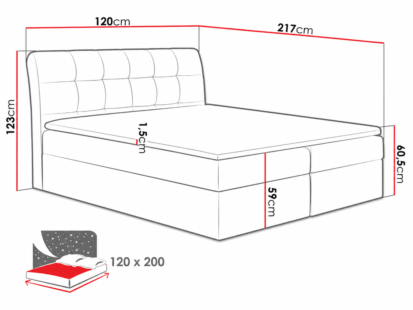 Lit boxspring Campania (Soft 033)