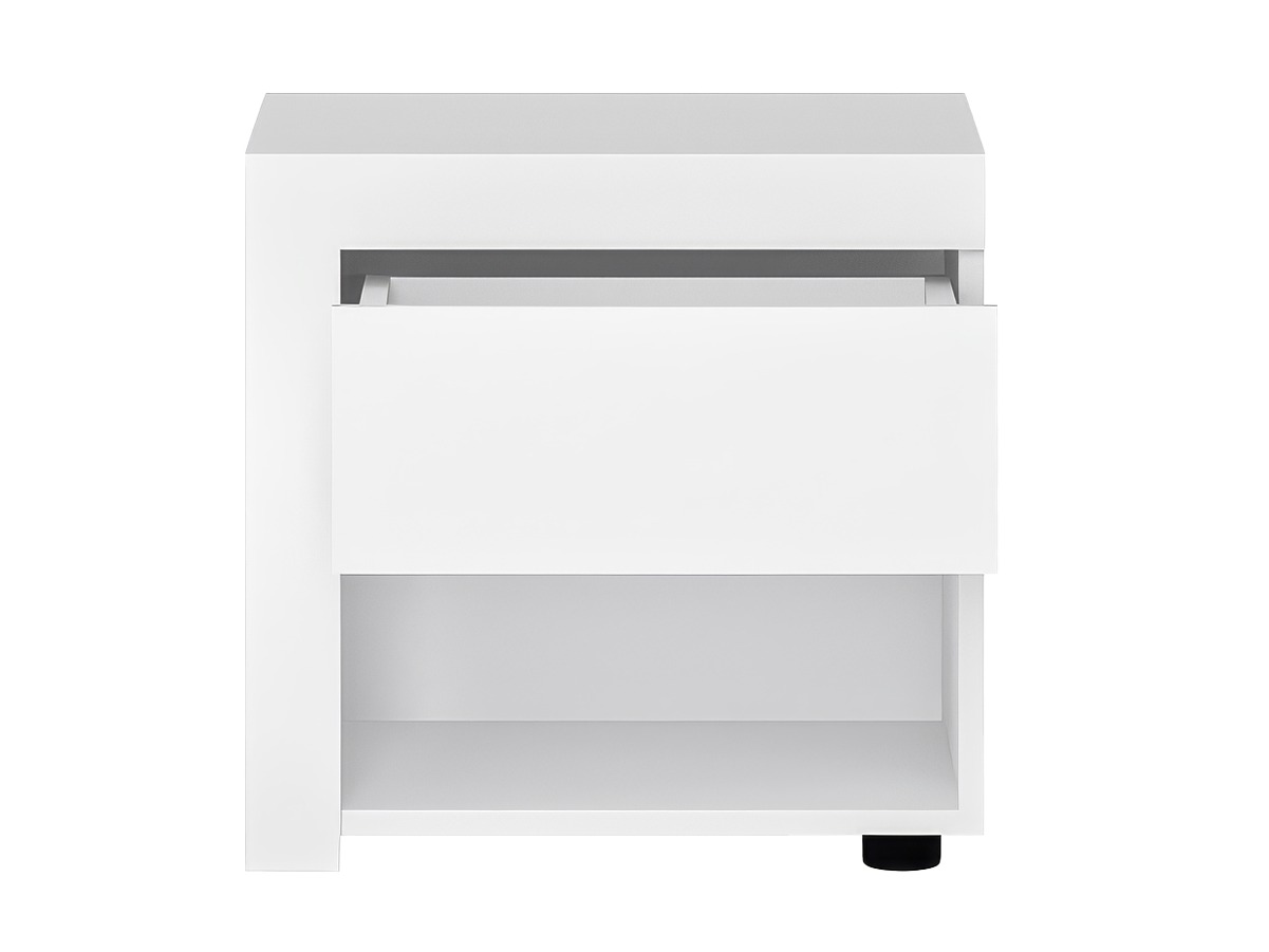 Table de chevet Feldeli 113 (Blanc + Blanc brillant)