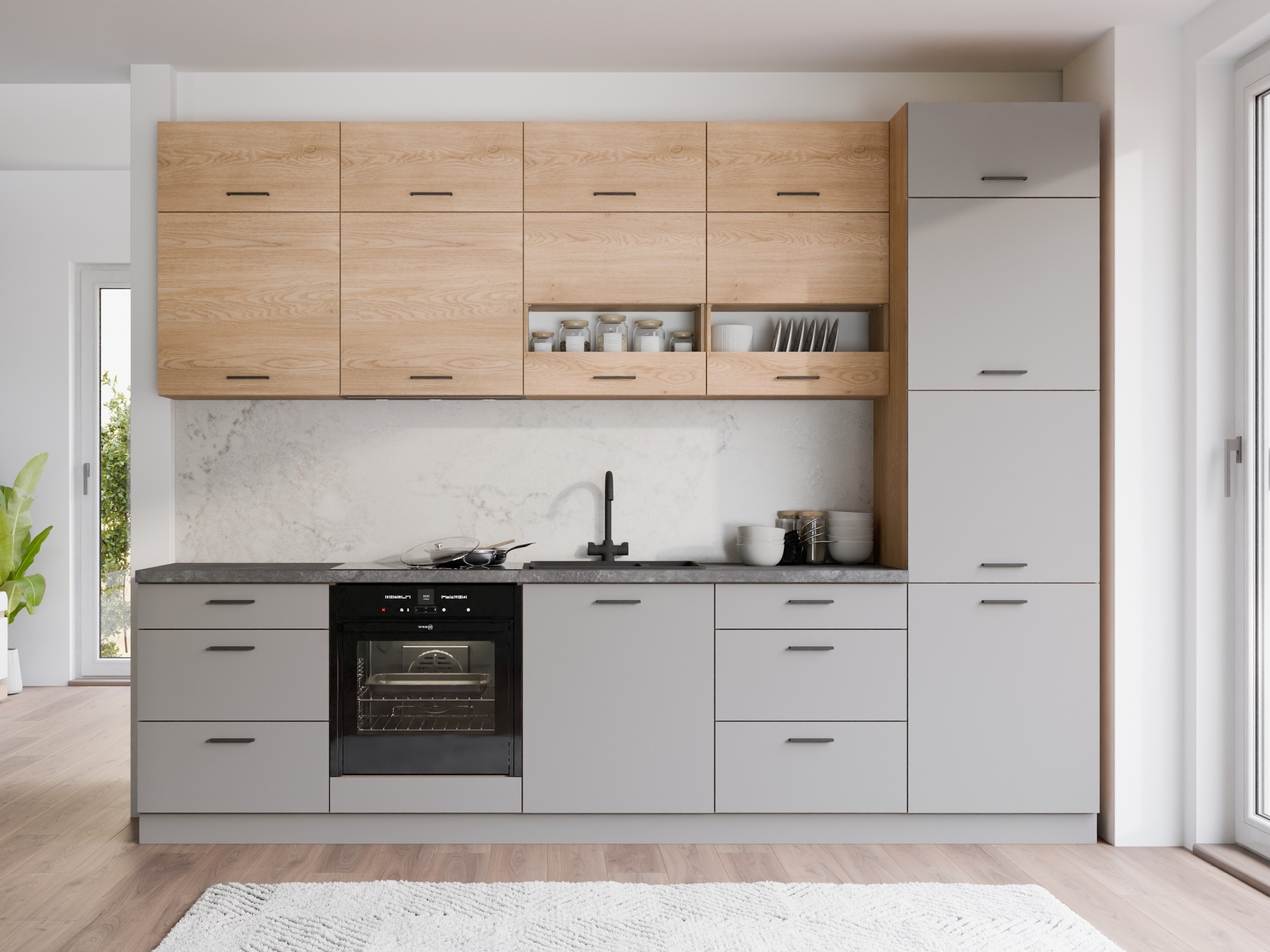 Armoire modulaire pour évier avec portes Ati Grey Artisan 103