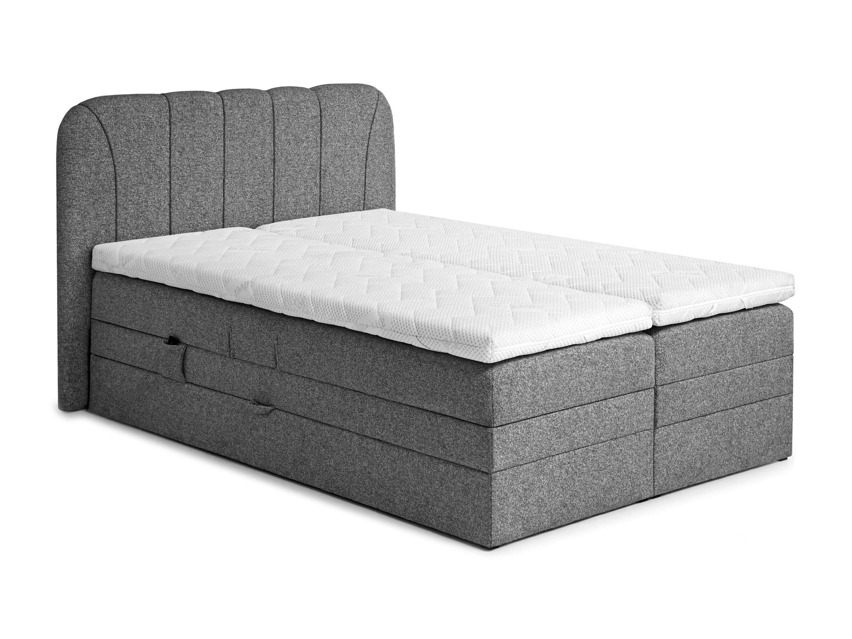 Lit boxspring Norman 127 (Gris foncé)