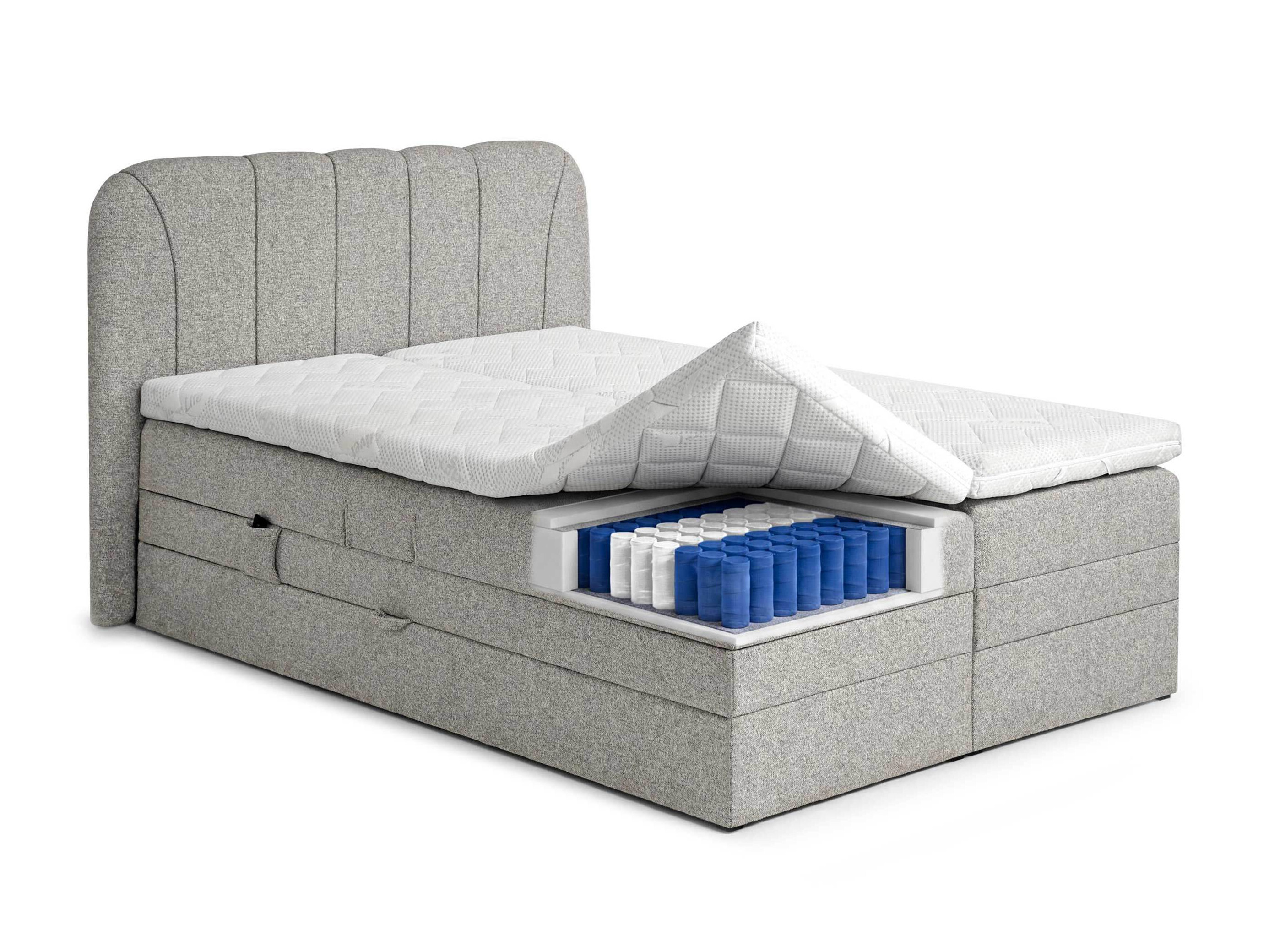 Lit boxspring Norman 127 (Gris clair)