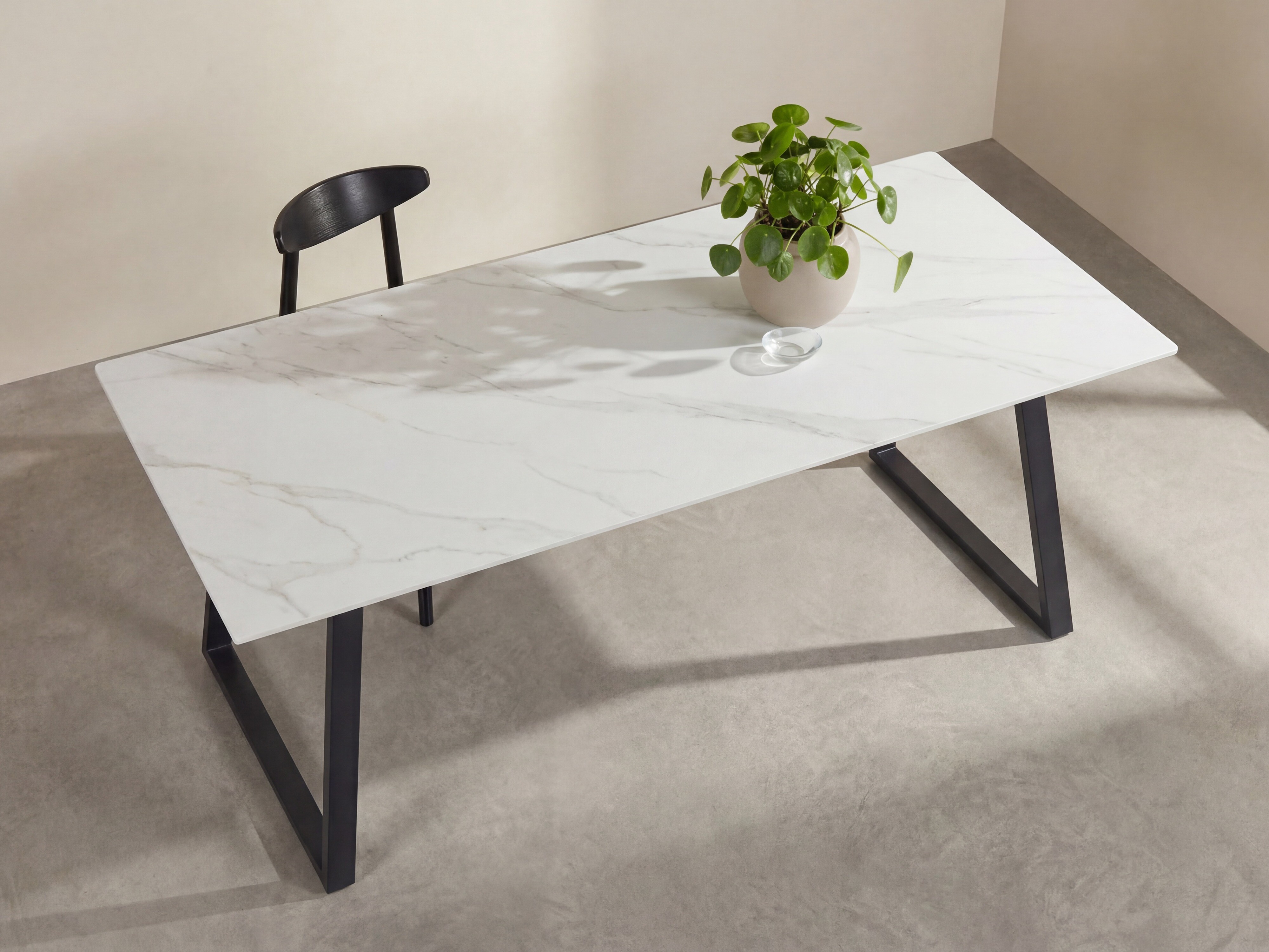 Table Dallas 5355 (Marbre blanc + Noir)