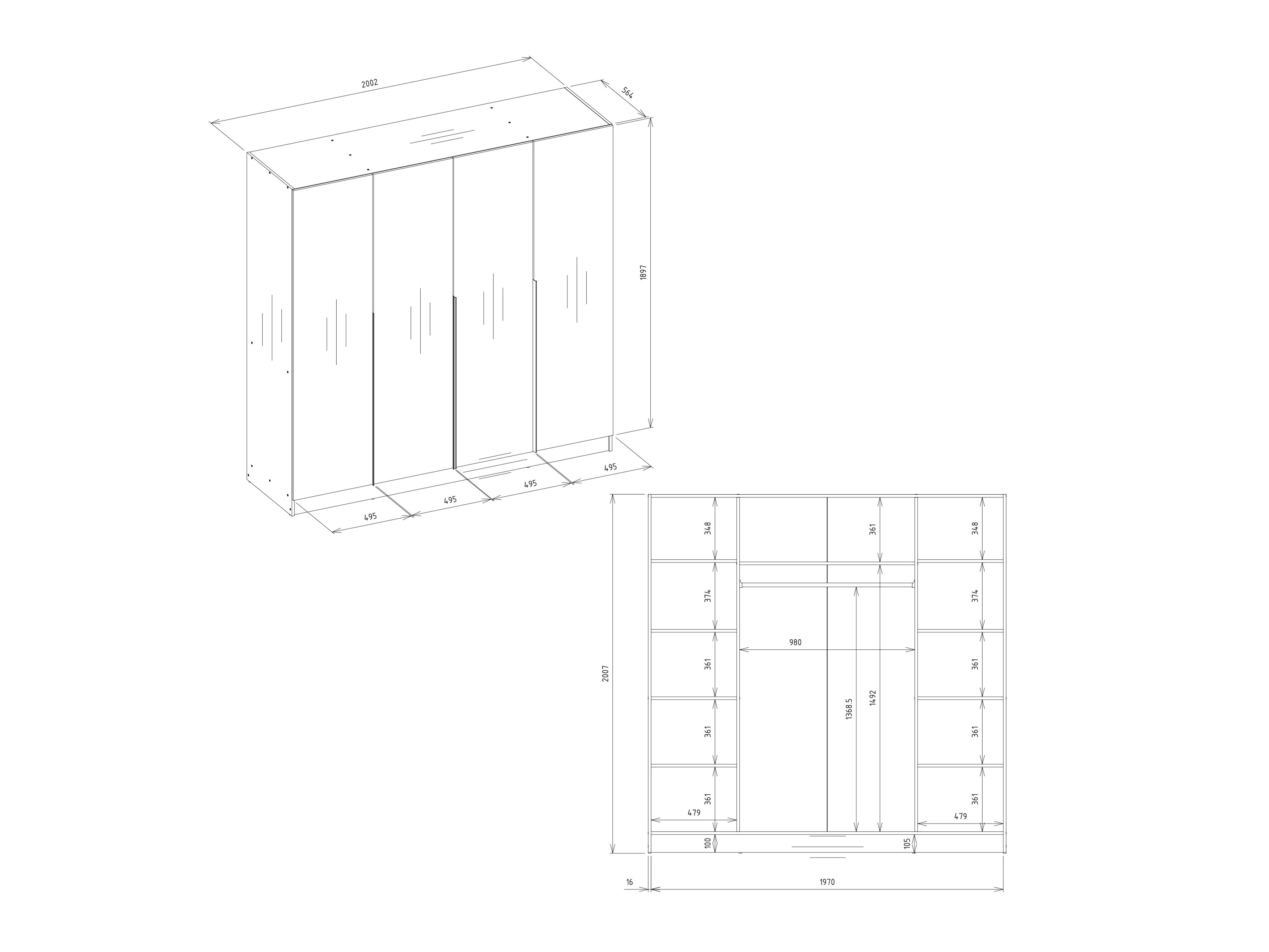 Armoire Mandeville 400 (Noir)