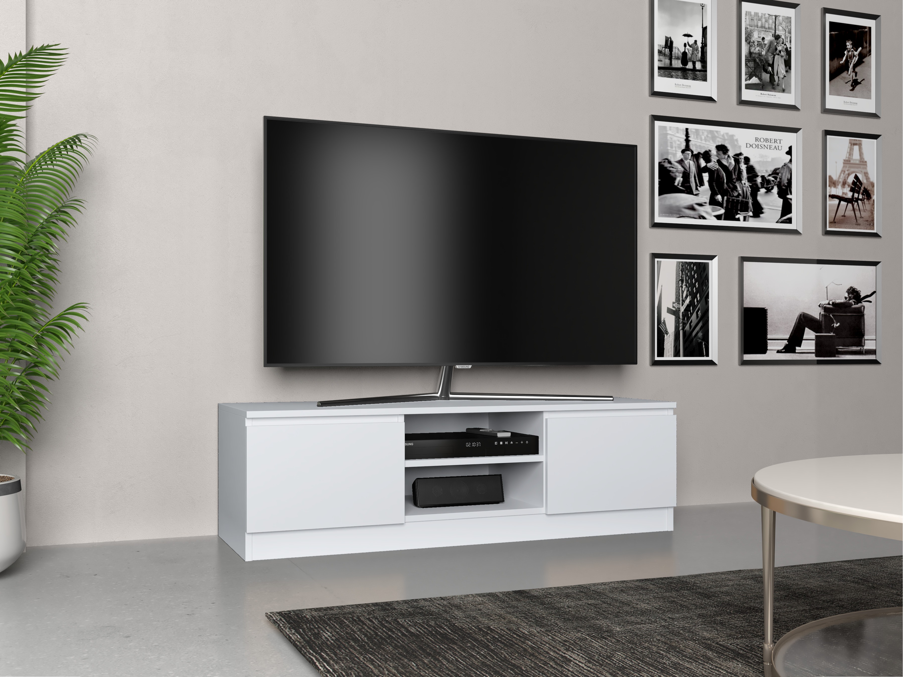 Meuble TV Elbvelu 123 (Blanc)
