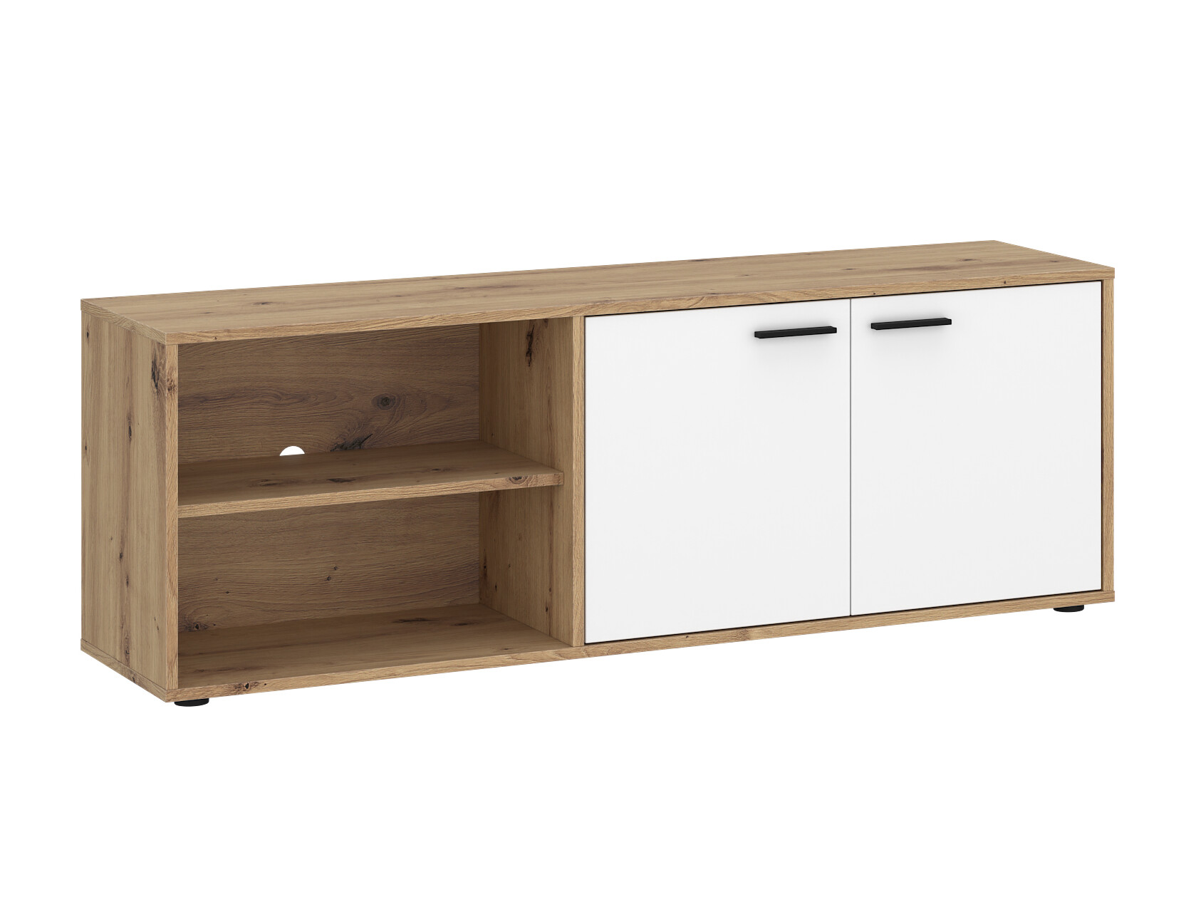 Meuble TV Ontario 245 (Blanc + Chêne Artisan)