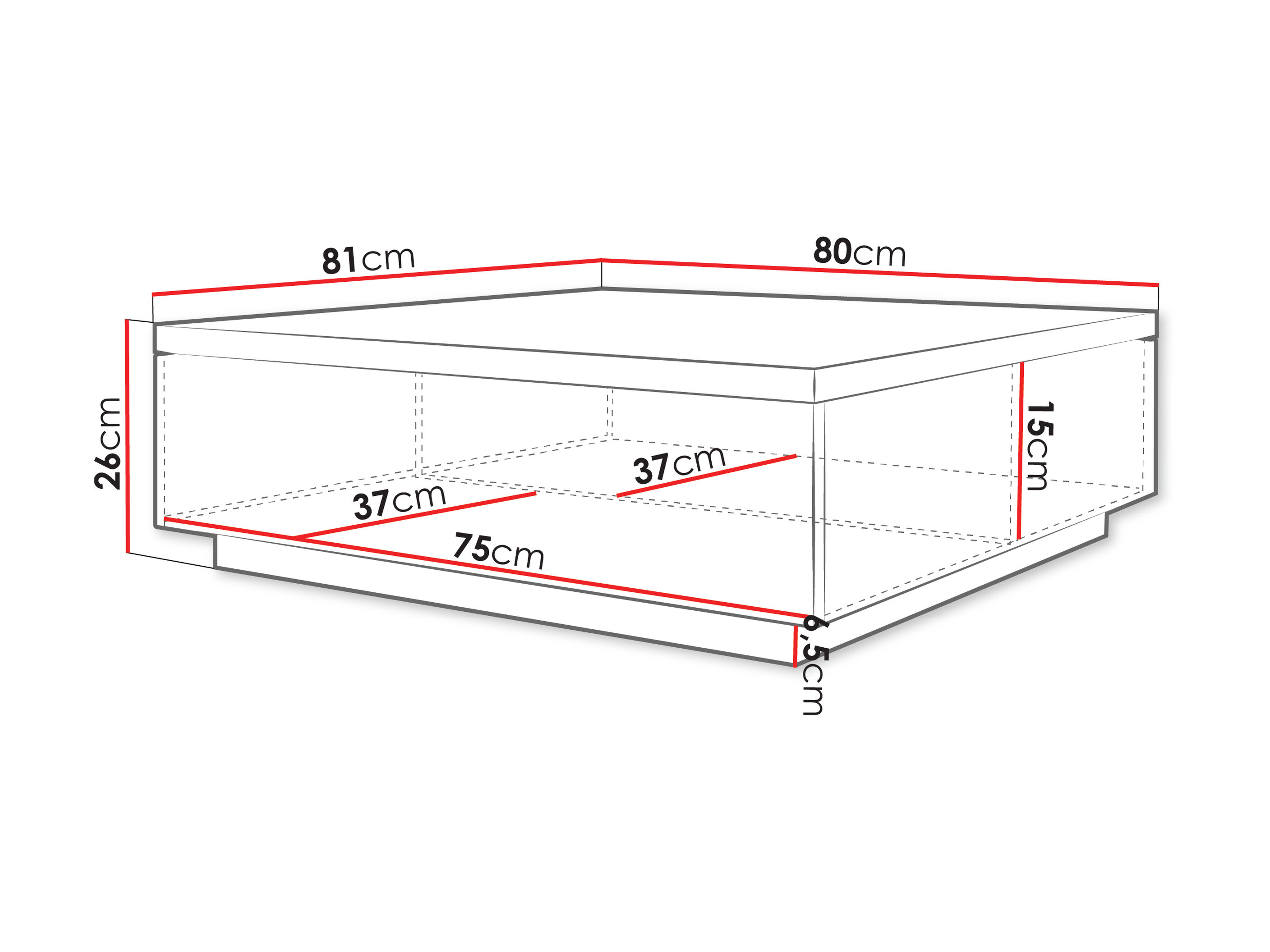 Table basse Comfivo Ulmal (Noyer)