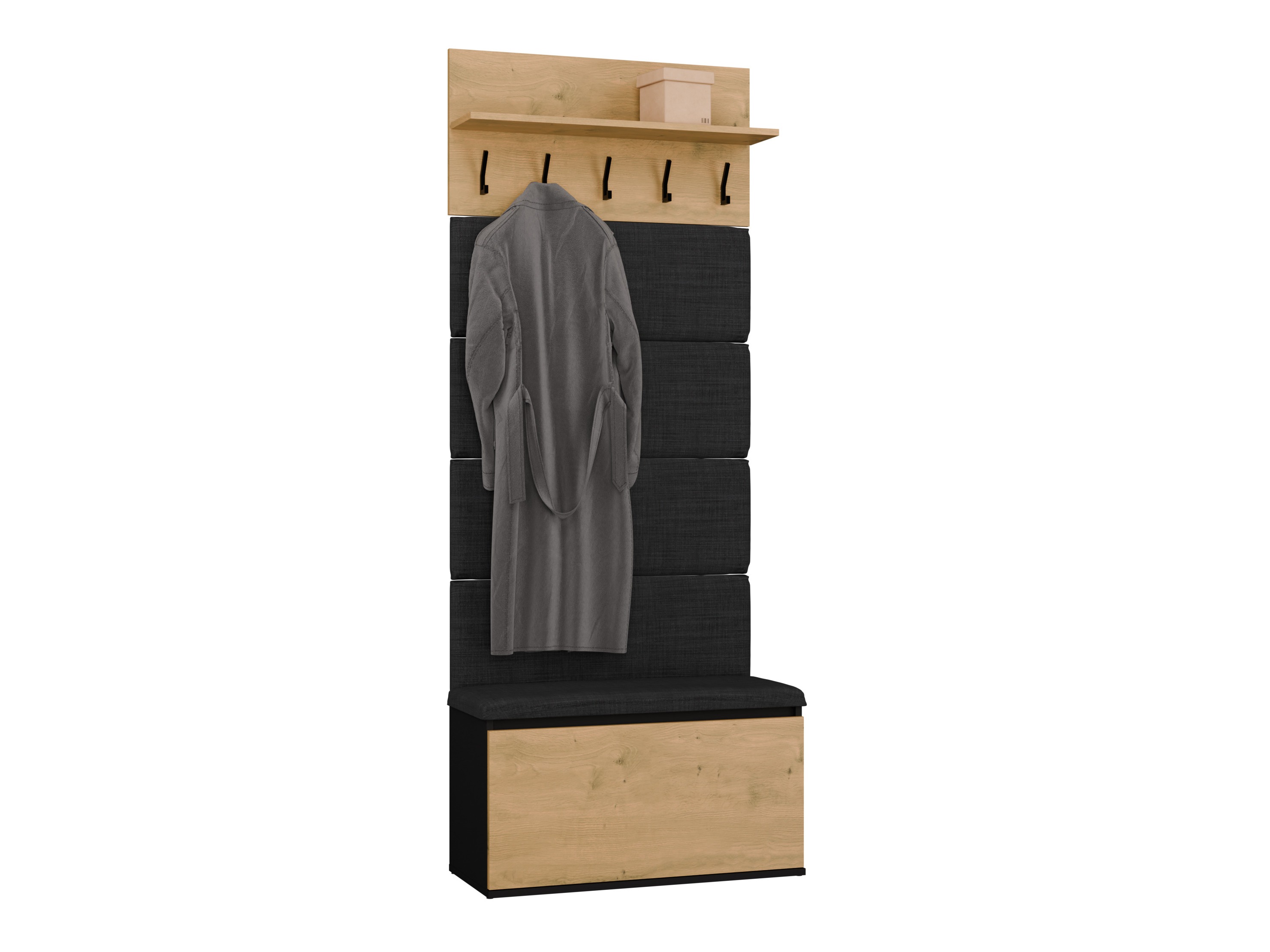 Meuble d'entrée Mandeville 404 (Chêne Artisan + Noir)