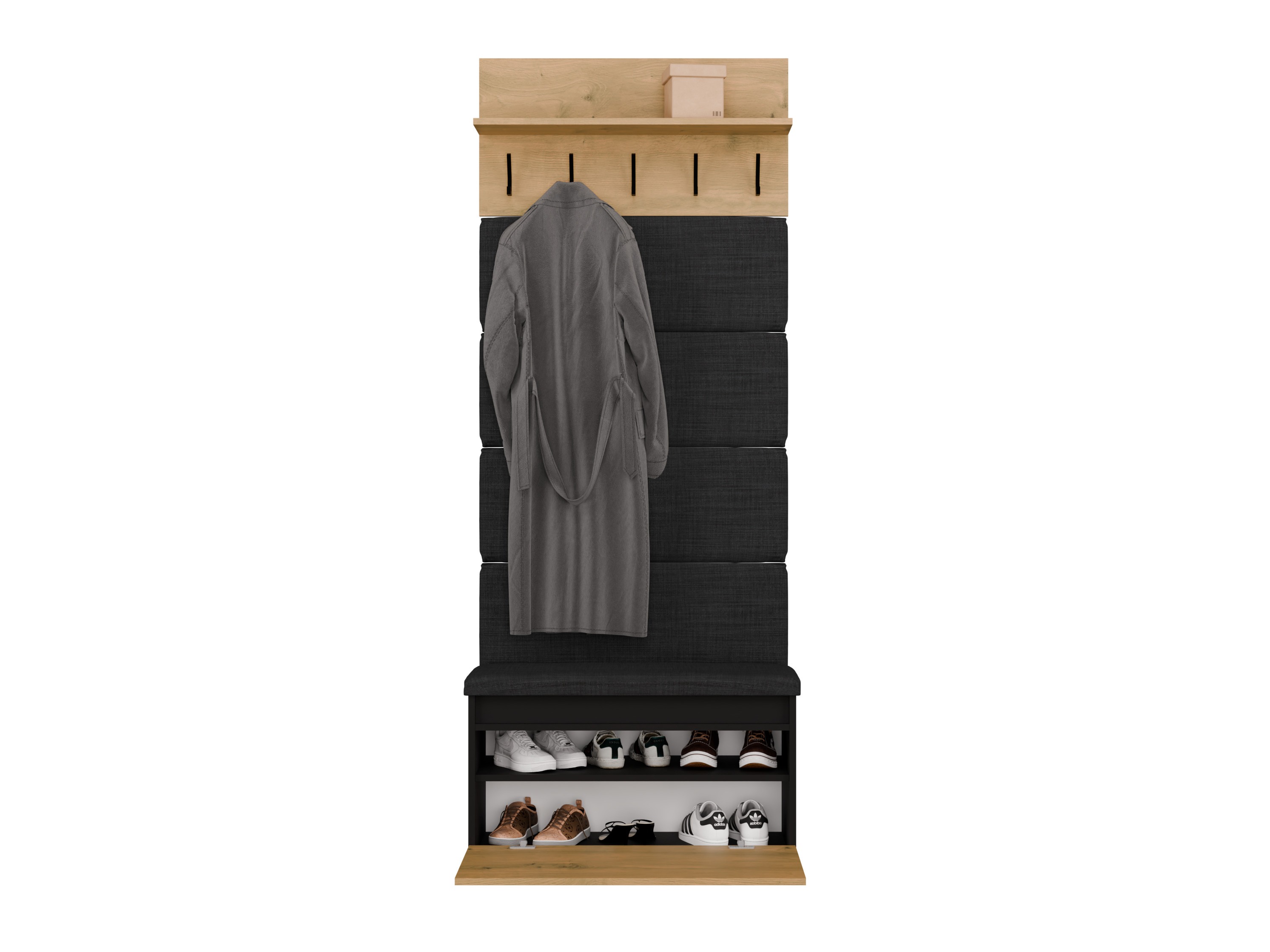 Meuble d'entrée Mandeville 404 (Chêne Artisan + Noir)